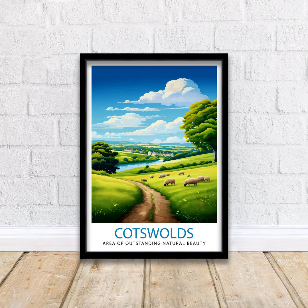 Cotswolds Travel Poster Cotswolds Wall Art Cotswolds Illustration Travel Poster Gift Cotswolds Home Decor