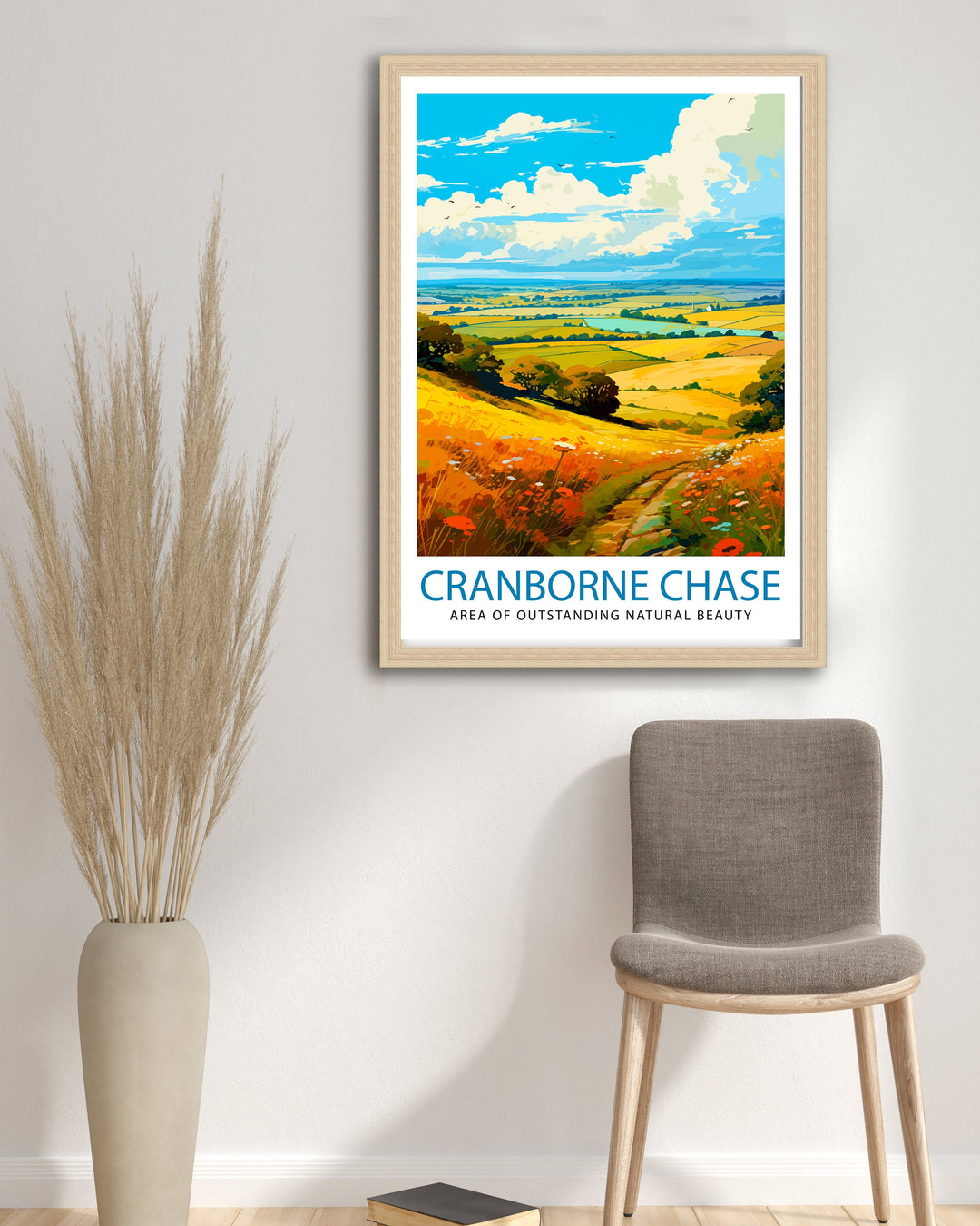 Cranborne Chase AONB Poster English Countryside Art Rural Landscape Poster Dorset Wiltshire Scenery