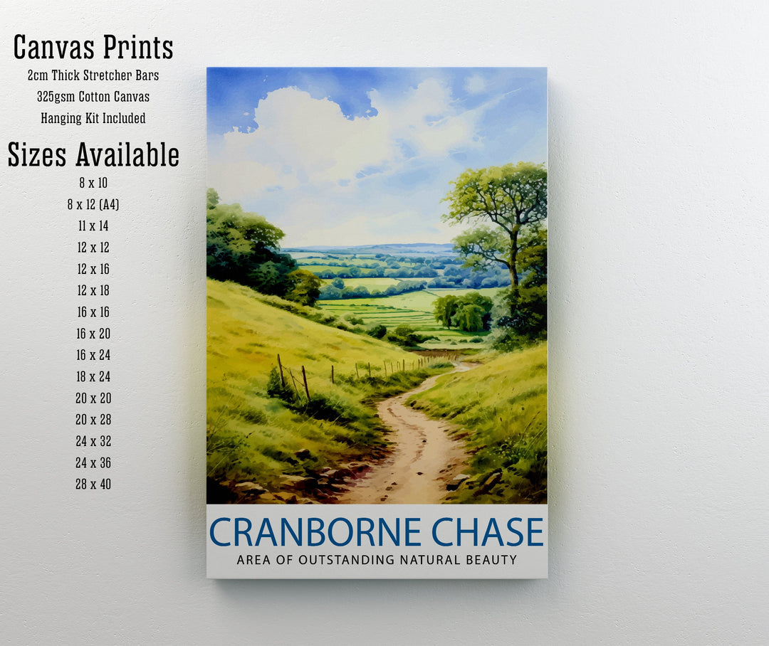 Cranborne Chase AONB Poster English Countryside Art Rural Landscape Poster Dorset Wiltshire Scenery