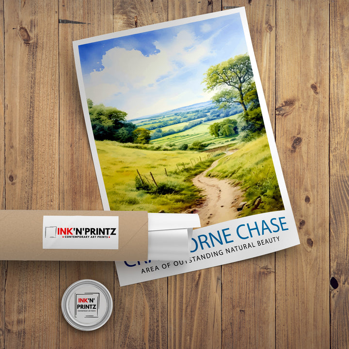 Cranborne Chase AONB Poster English Countryside Art Rural Landscape Poster Dorset Wiltshire Scenery