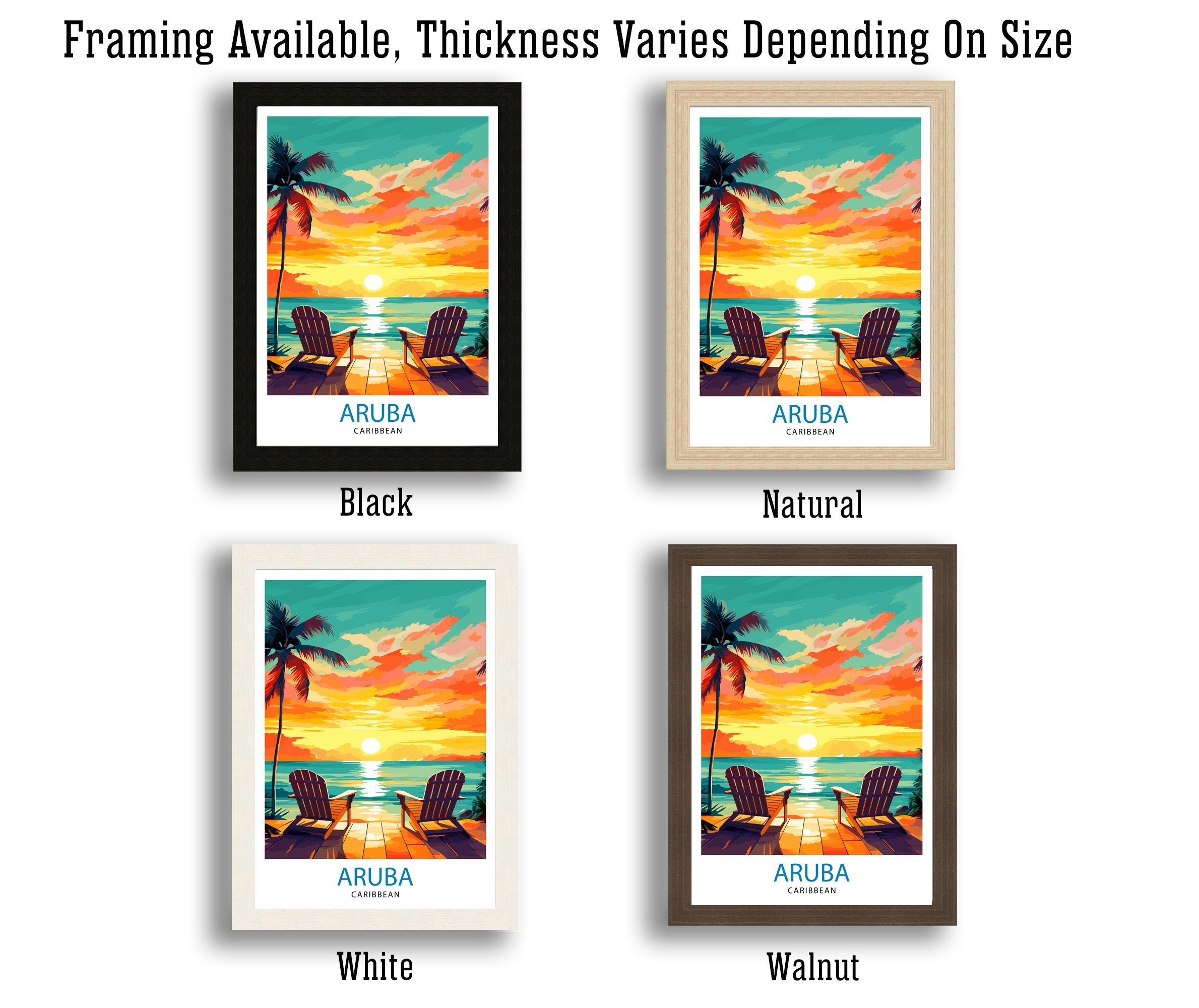 Aruba Caribbean Island Art Print Tropical Beach Decor Aruba Wall Art Caribbean Sea Poster Aruba Travel Illustration Island Home Decor