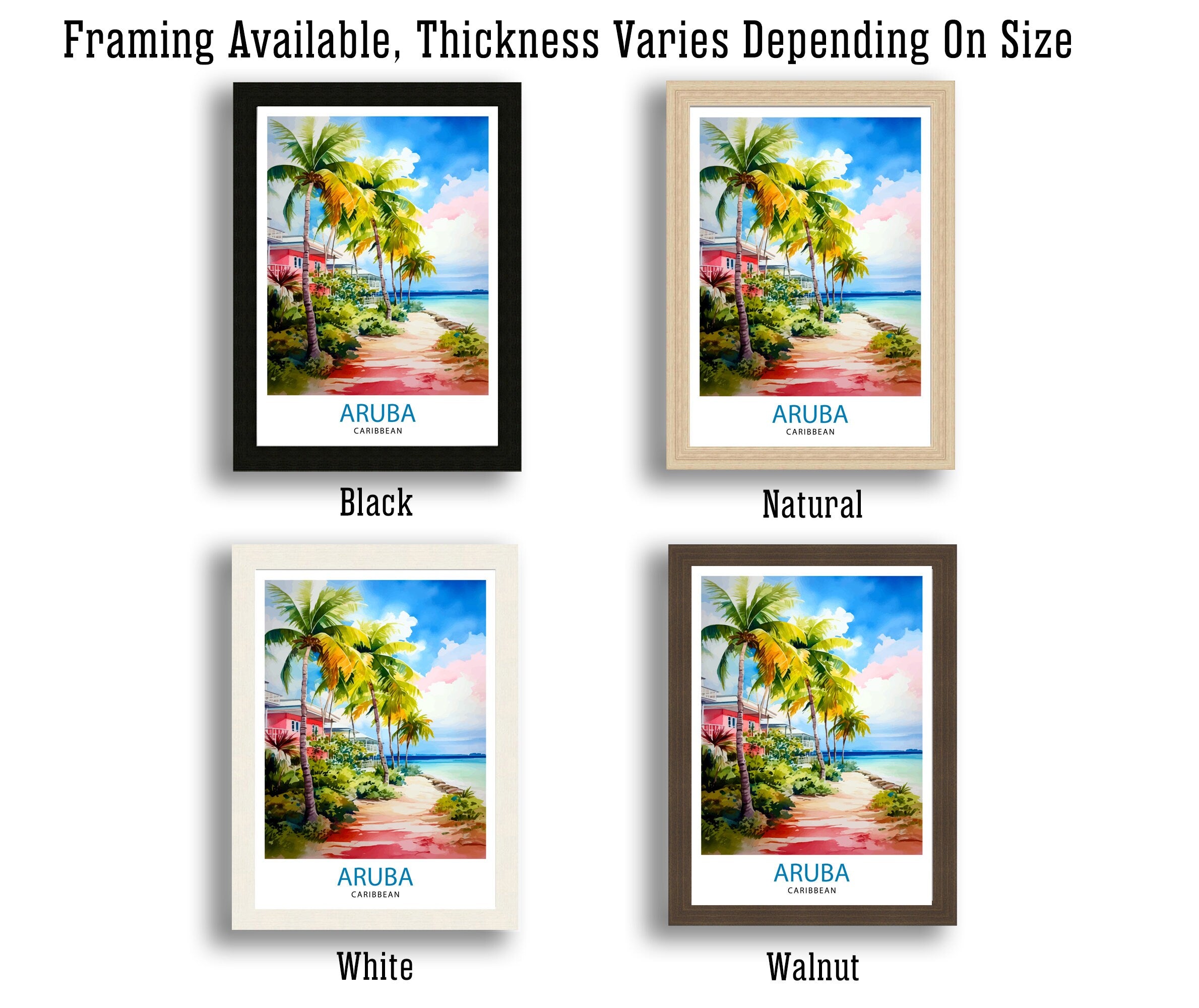 Aruba Caribbean Island Art Print Tropical Beach Decor Aruba Wall Art Caribbean Sea Poster Aruba Travel Illustration Island Home Decor