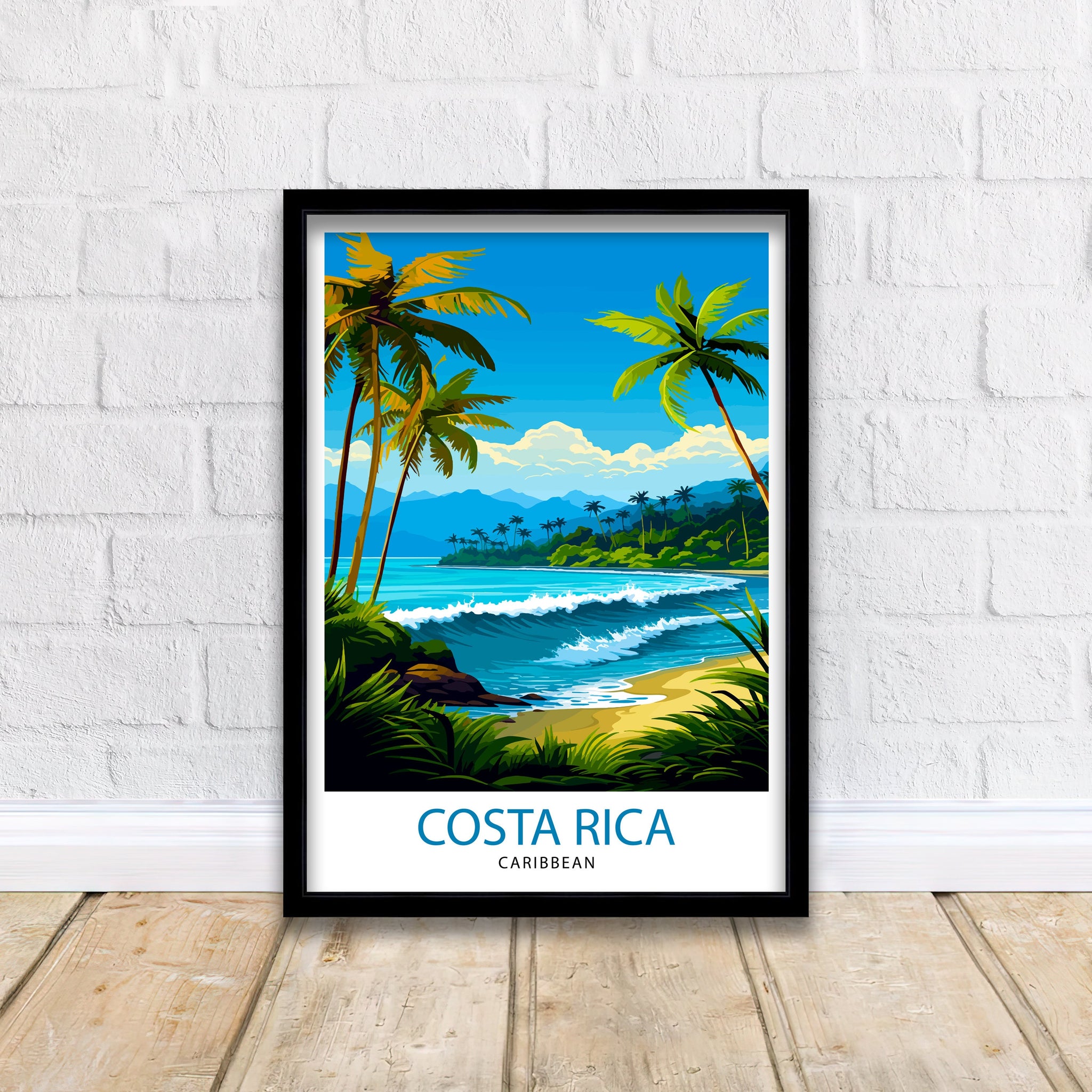 Costa Rica Caribbean Print Tropical Rainforest Art Costa Rica Wall Art Caribbean Sea Poster Pura Vida Illustration Exotic Wildlife Decor