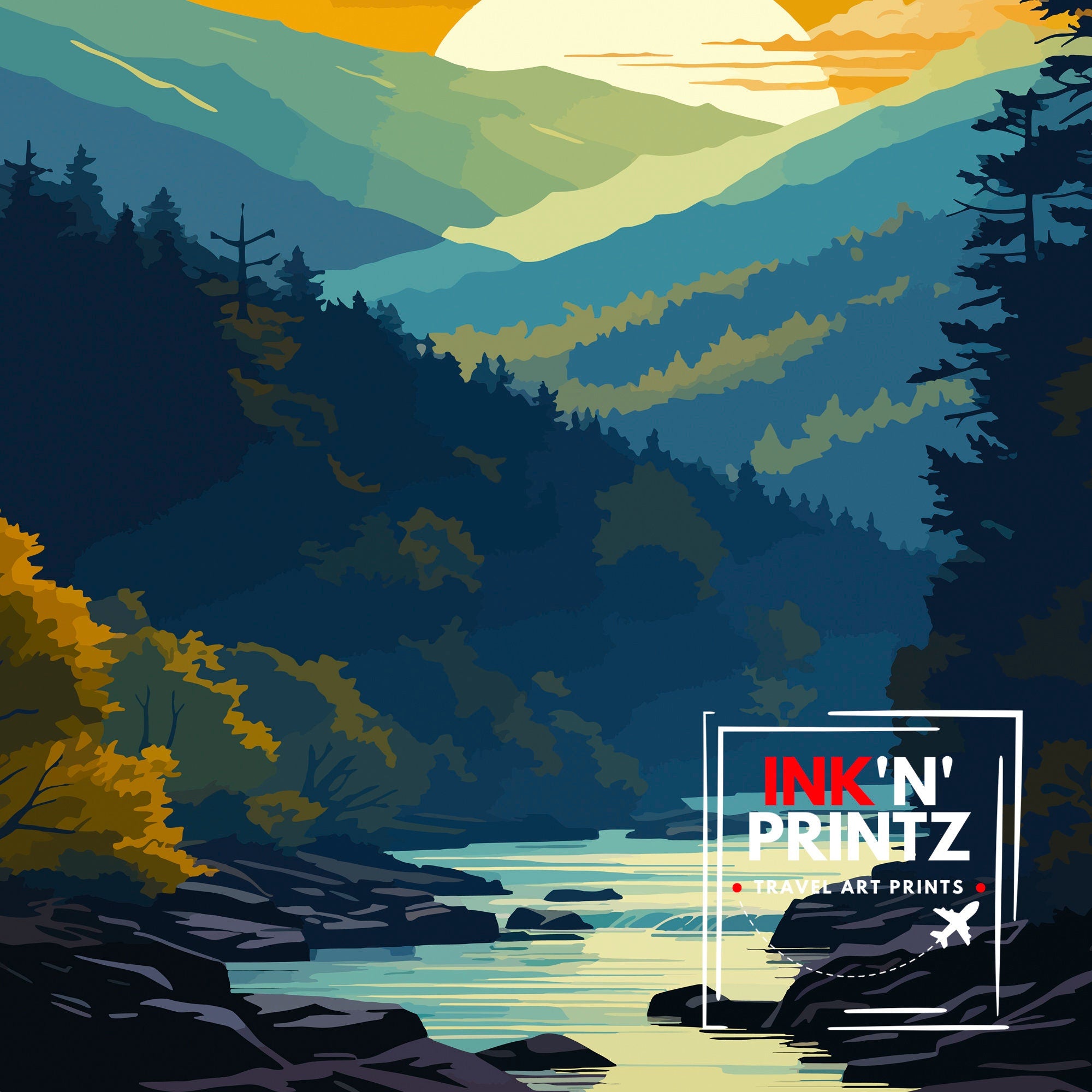 Great Smoky Mountains National Park Travel Poster | USA Wall Art