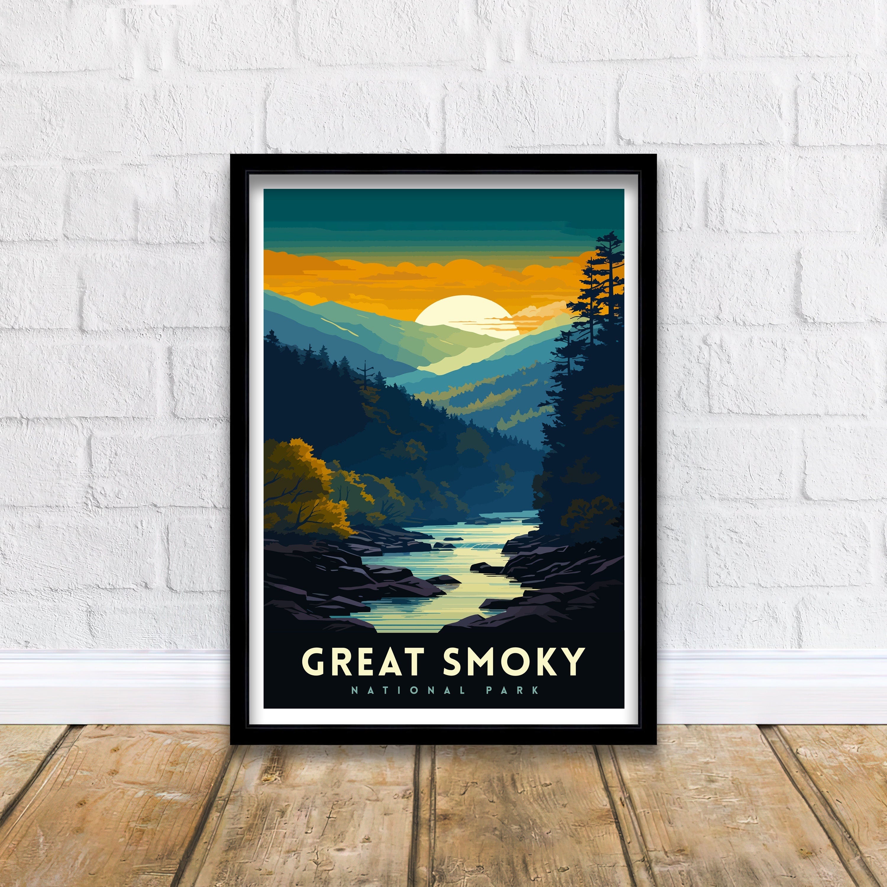 Great Smoky Mountains National Park Travel Poster | USA Wall Art