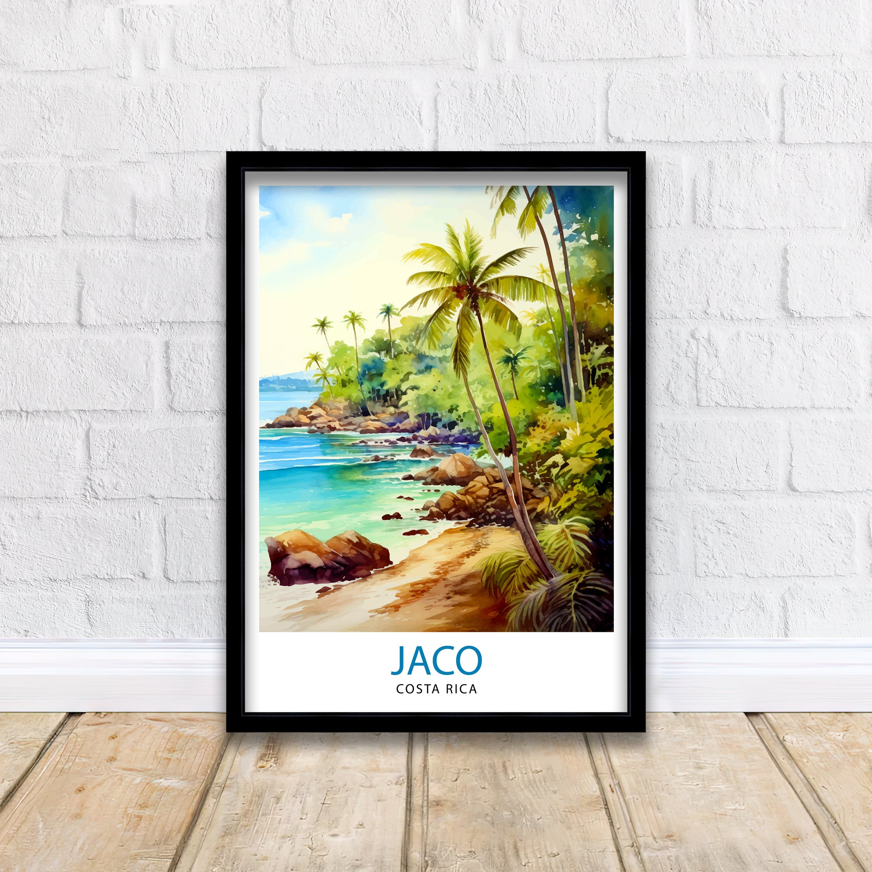 Jaco Costa Rica Print Surf Paradise Art Tropical Beach Wall Art Jaco Beach Poster Costa Rican Coast Decor Pura Vida Lifestyle Illustration