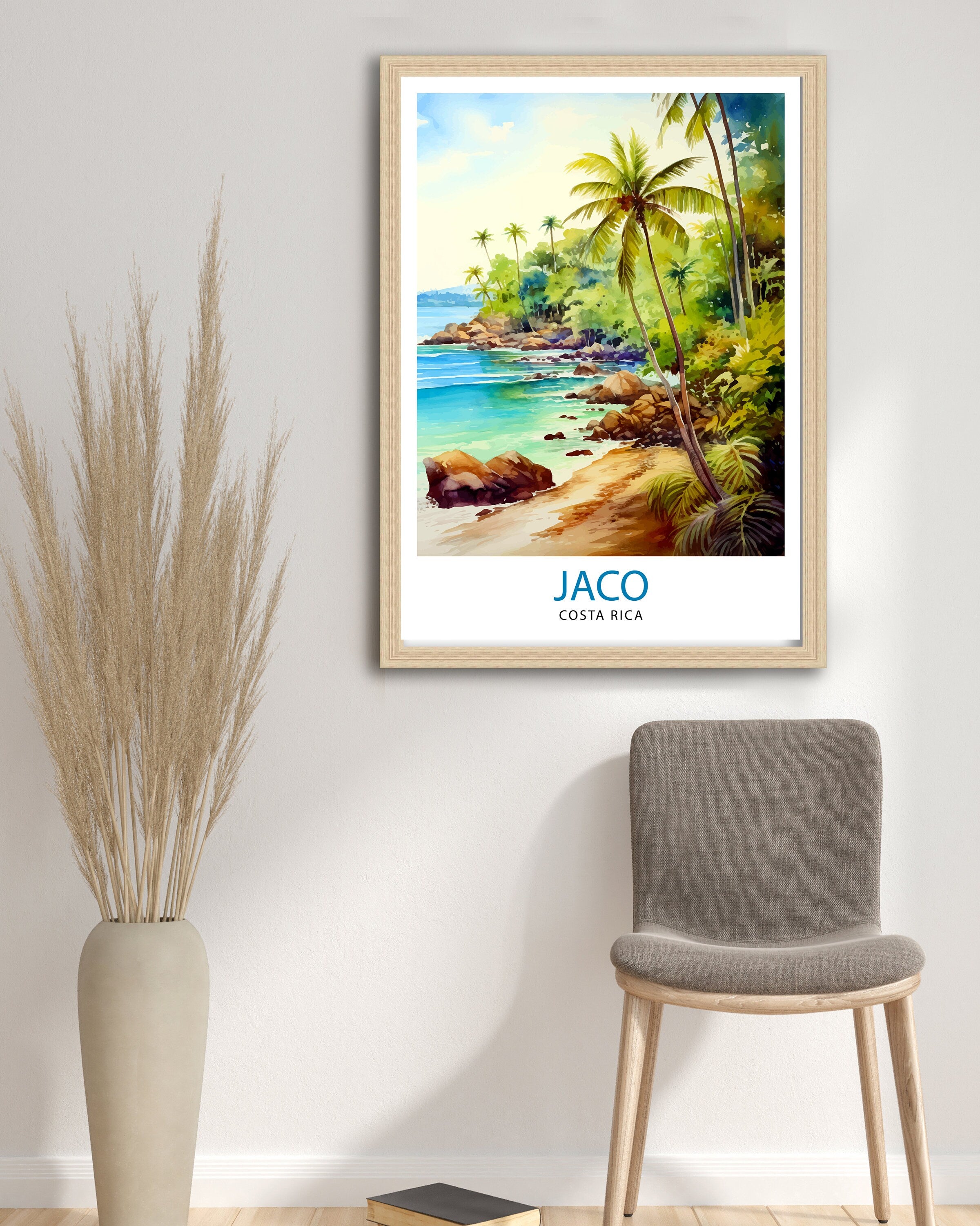 Jaco Costa Rica Print Surf Paradise Art Tropical Beach Wall Art Jaco Beach Poster Costa Rican Coast Decor Pura Vida Lifestyle Illustration