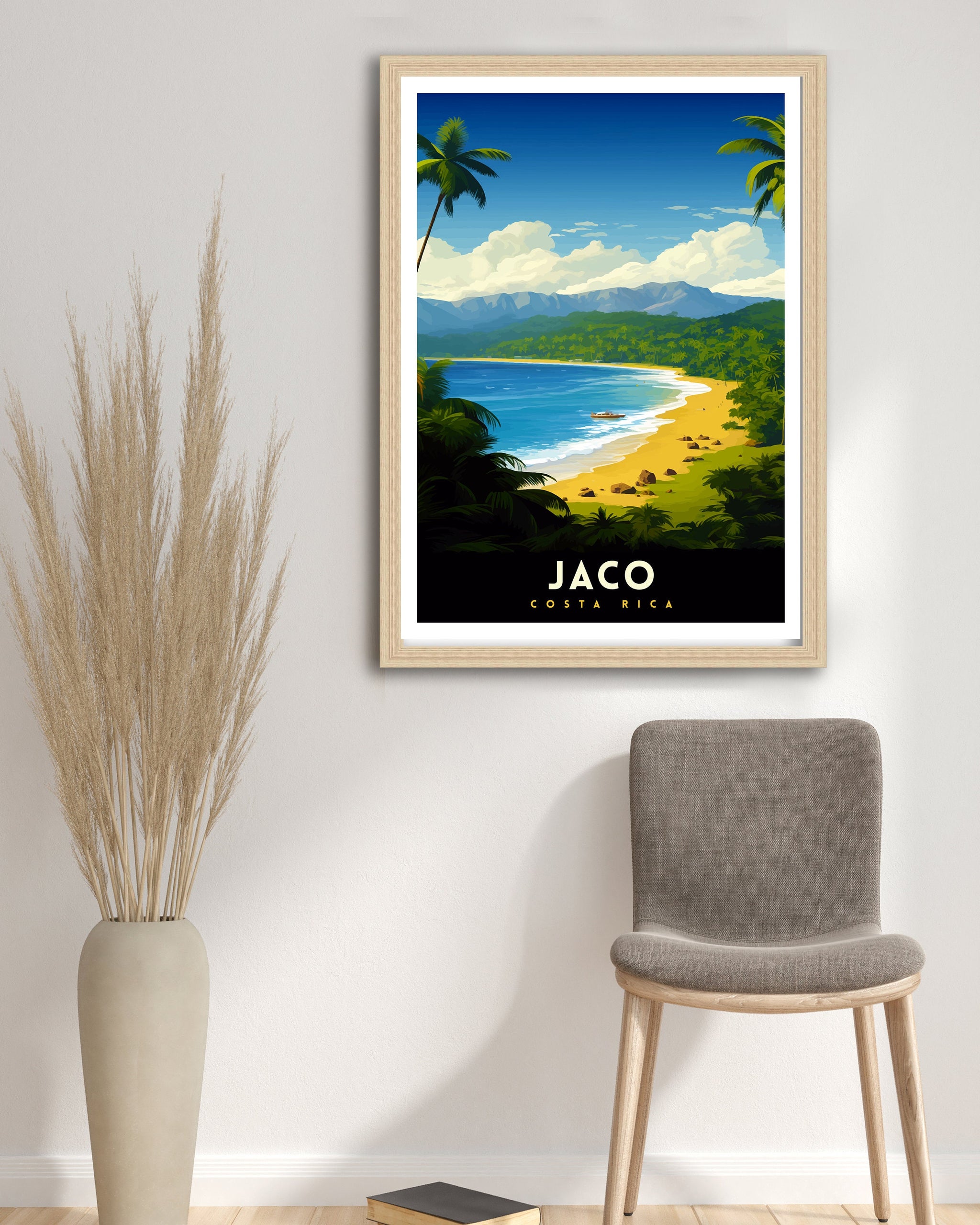 Jaco Costa Rica Print Surf Paradise Art Tropical Beach Wall Art Jaco Beach Poster Costa Rican Coast Decor Pura Vida Lifestyle Illustration