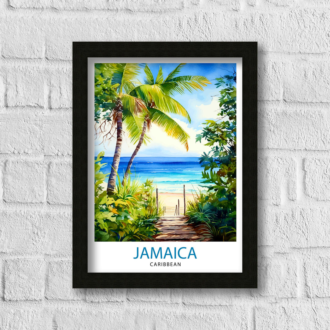 Jamaica Travel Poster , Jamaica Wall Art Jamaica Poster, Jamaica Home Decor Jamaica Illustration, Travel Poster Jamaica Gift, Jamaica Wall