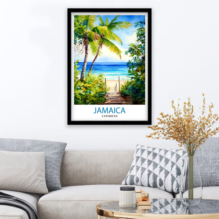 Jamaica Travel Poster , Jamaica Wall Art Jamaica Poster, Jamaica Home Decor Jamaica Illustration, Travel Poster Jamaica Gift, Jamaica Wall