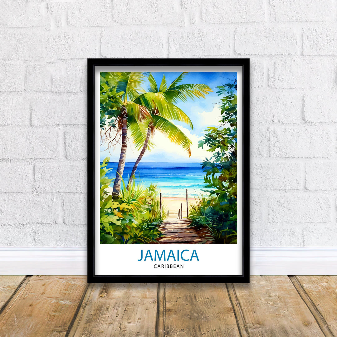 Jamaica Travel Poster , Jamaica Wall Art Jamaica Poster, Jamaica Home Decor Jamaica Illustration, Travel Poster Jamaica Gift, Jamaica Wall