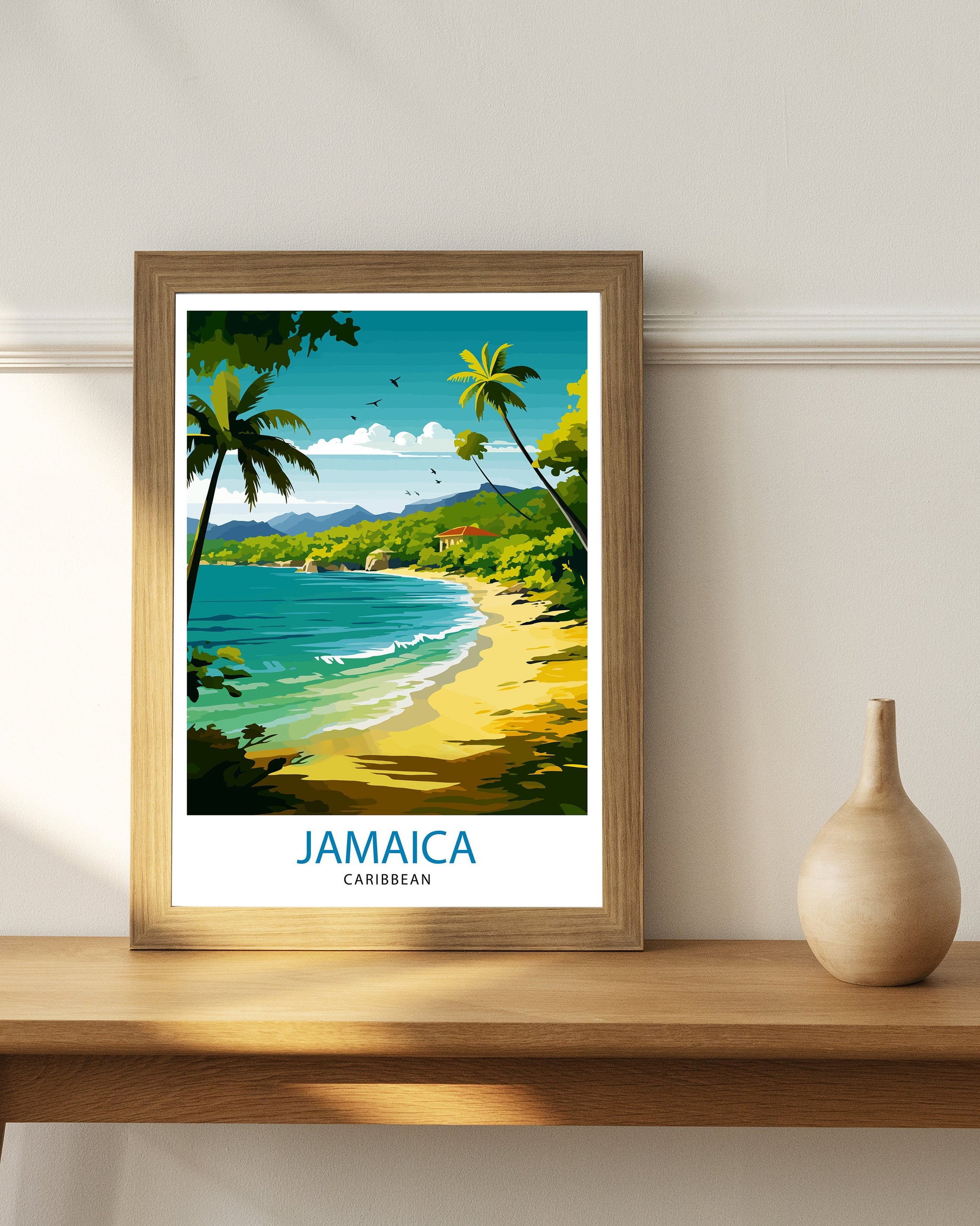 Jamaica Travel Print , Jamaica Wall Art Jamaica Poster, Jamaica Home Decor Jamaica Illustration, Travel Poster Jamaica Gift, Jamaica Wall