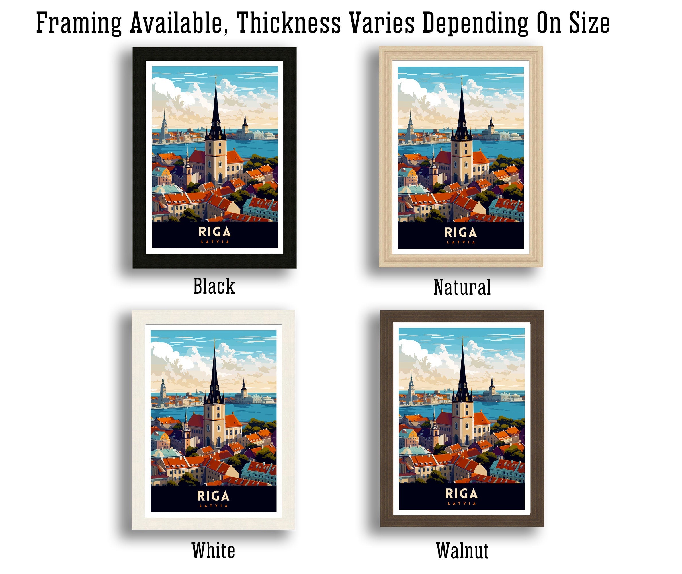 Riga Latvia Print Art Nouveau Architecture Poster Old Town Riga Wall Art Baltic Charm Decor Daugava River Scene Latvian Cultural