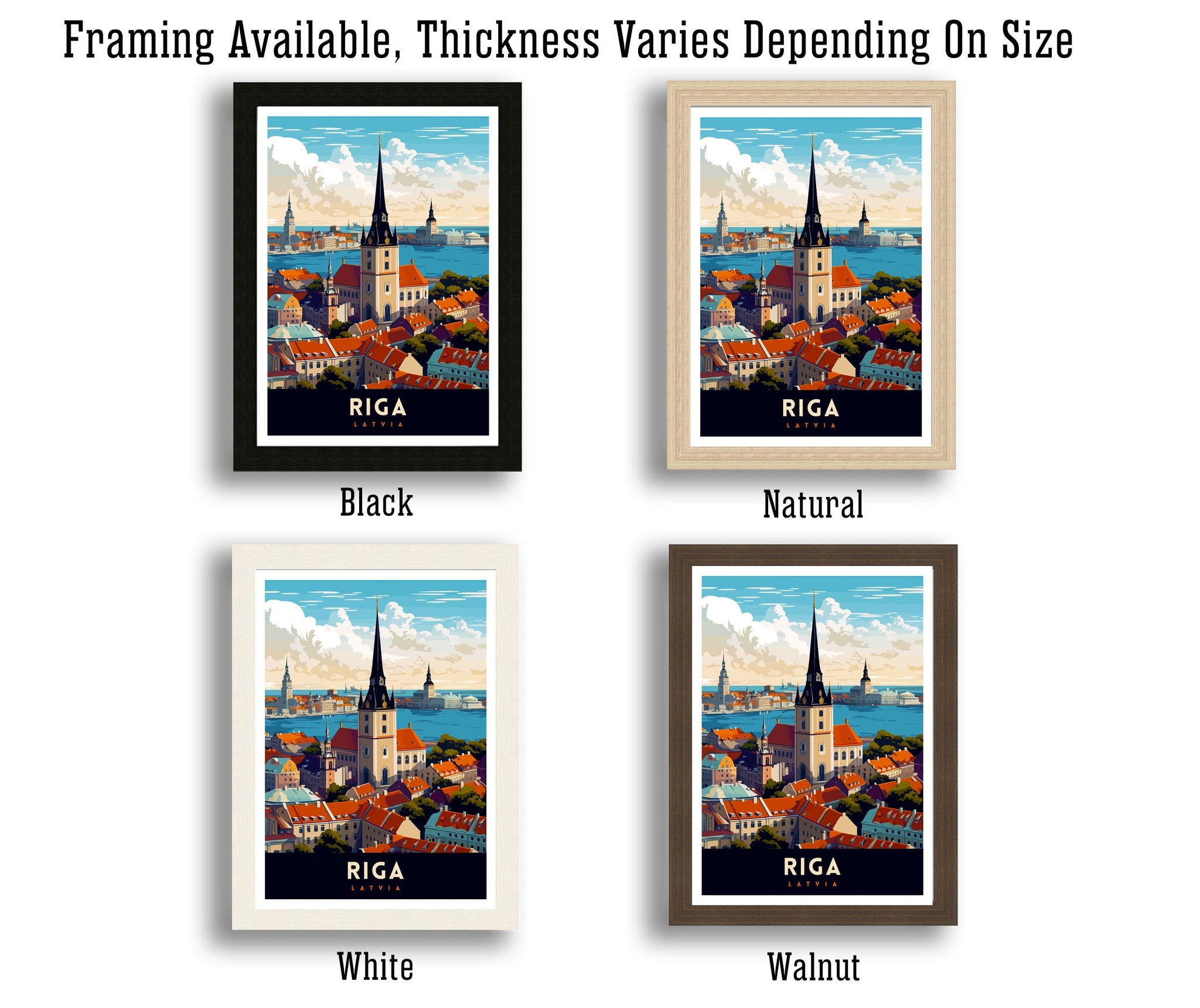 Riga Latvia Print Art Nouveau Architecture Poster Old Town Riga Wall Art Baltic Charm Decor Daugava River Scene Latvian Cultural