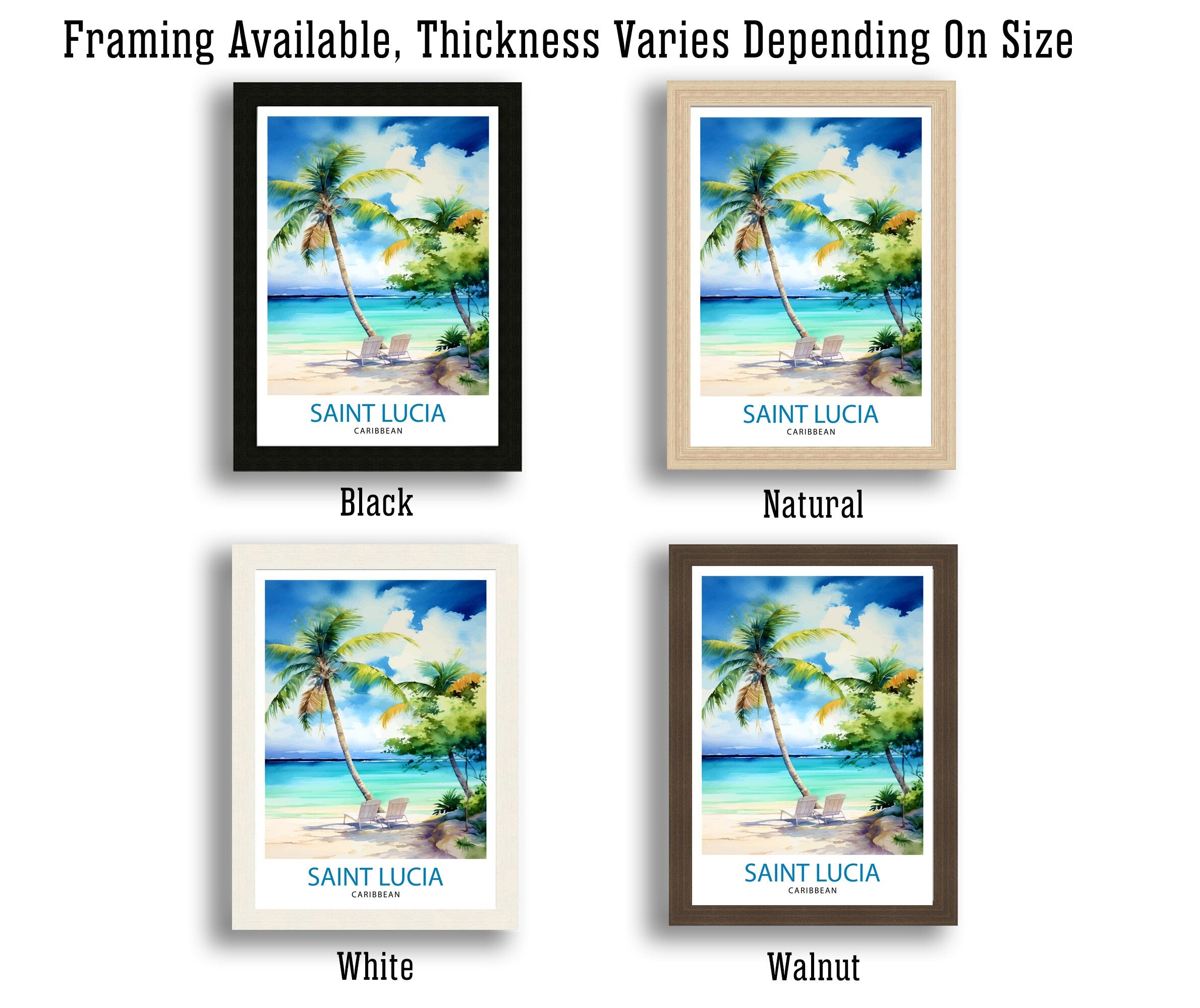 St Lucia Travel Print | Caribbean | St Lucia Print | St Lucia Art | St Lucia Poster | Saint Lucia Print | St Lucia Wall Art | Saint Lucia