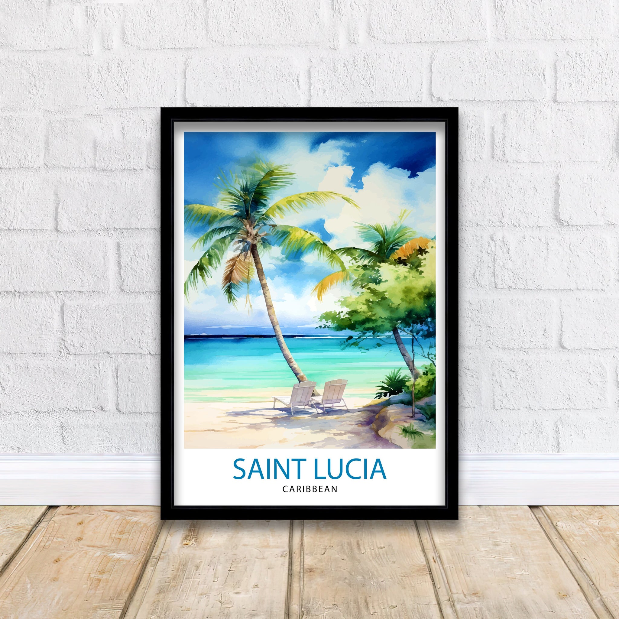 St Lucia Travel Print | Caribbean | St Lucia Print | St Lucia Art | St Lucia Poster | Saint Lucia Print | St Lucia Wall Art | Saint Lucia