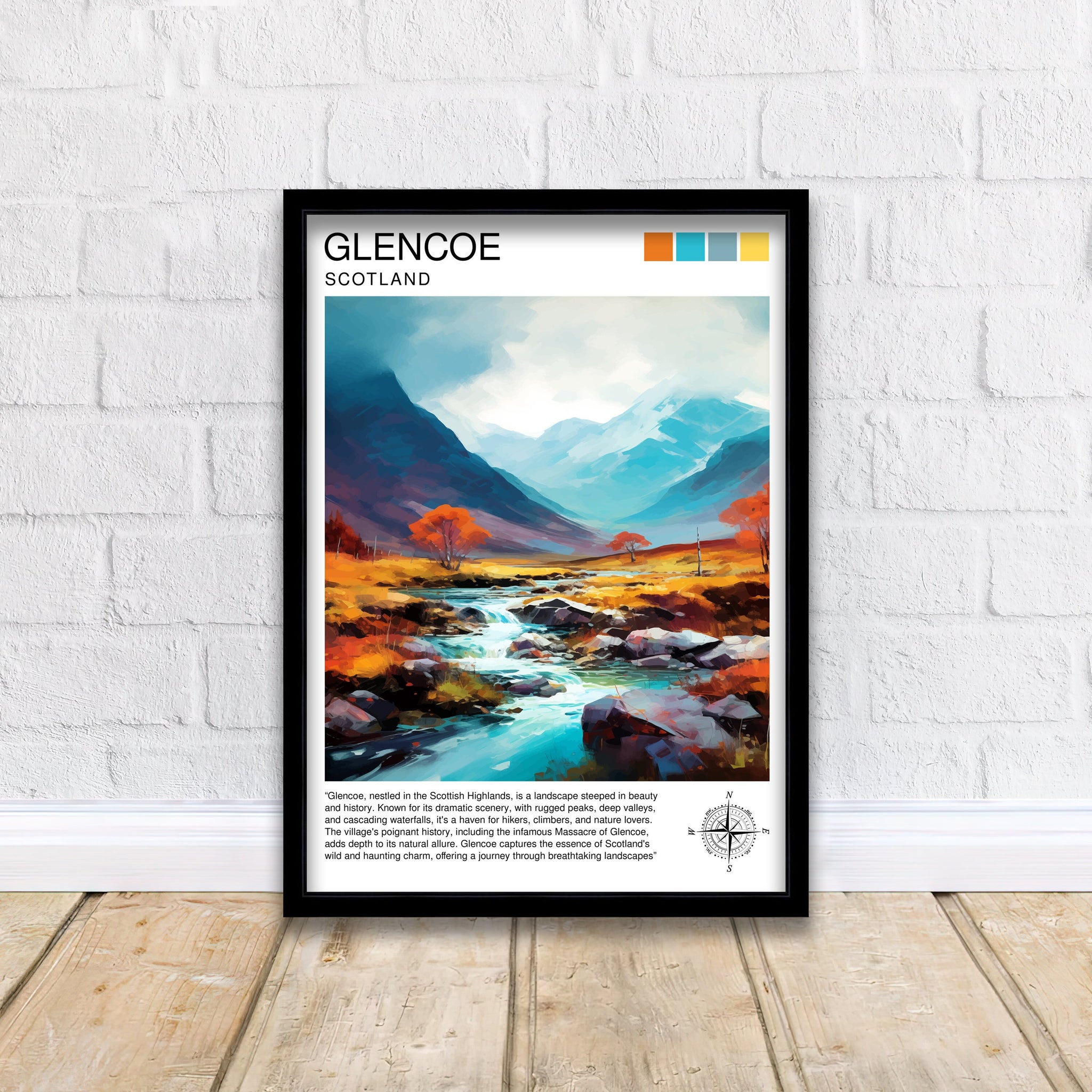 Glencoe Scotland Travel Print Glencoe Wall Art Glencoe Scotland Landscape Print Scotland Travel Poster Scottish Highlands Print