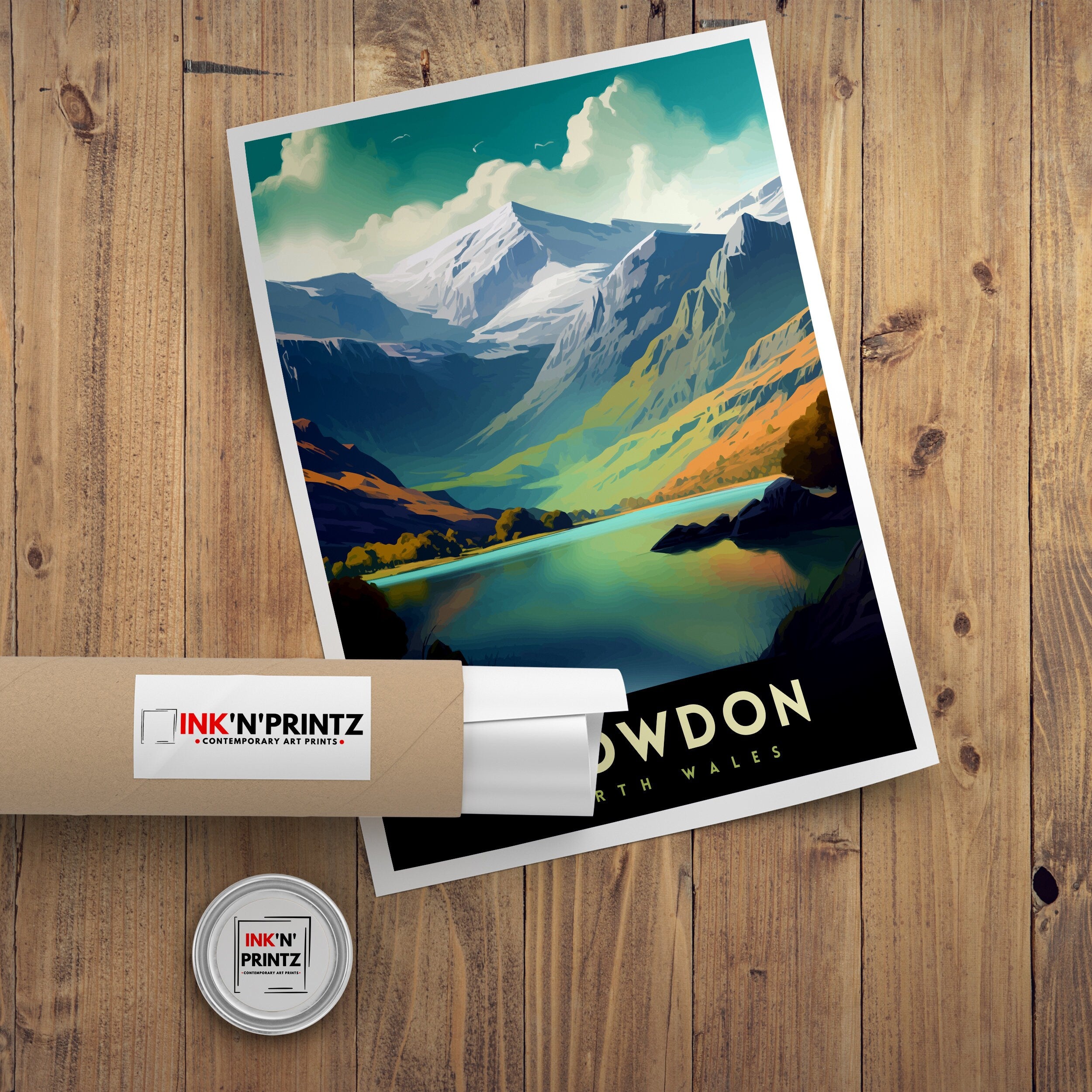 Snowdonia National Park Travel Print Wall Art Decor Snowdonia Illustration Travel Poster Wales Home Decor Mountain Landscape Print