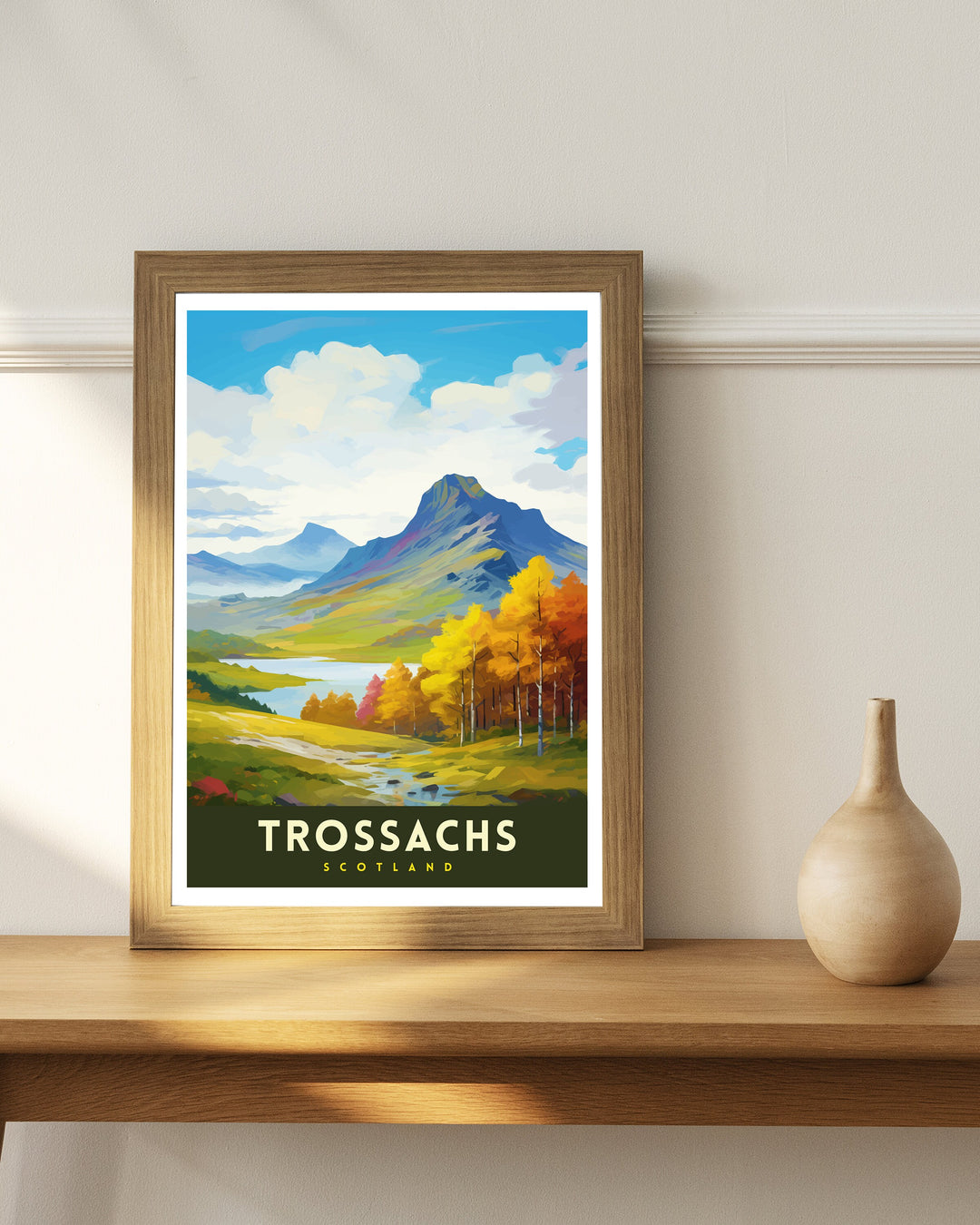 Trossachs Travel Poster Trossachs Wall Art Scotland Travel Poster Trossachs Home Decor Trossachs Landscape Illustration