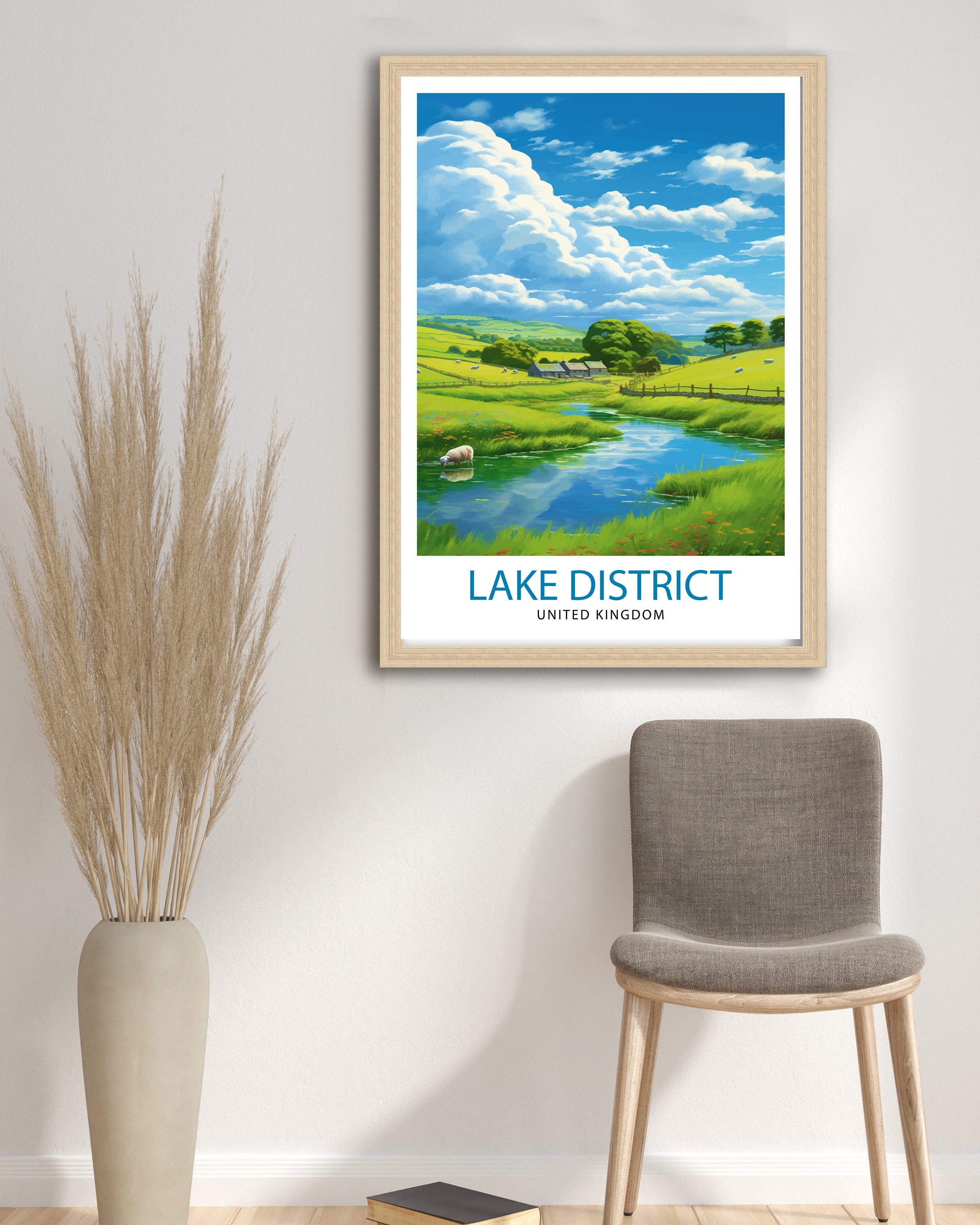 Lake District Cumbria Travel Print Lake District Wall Art Lake District Home Decor Lake District Illustration Travel Poster, Gift for Lake