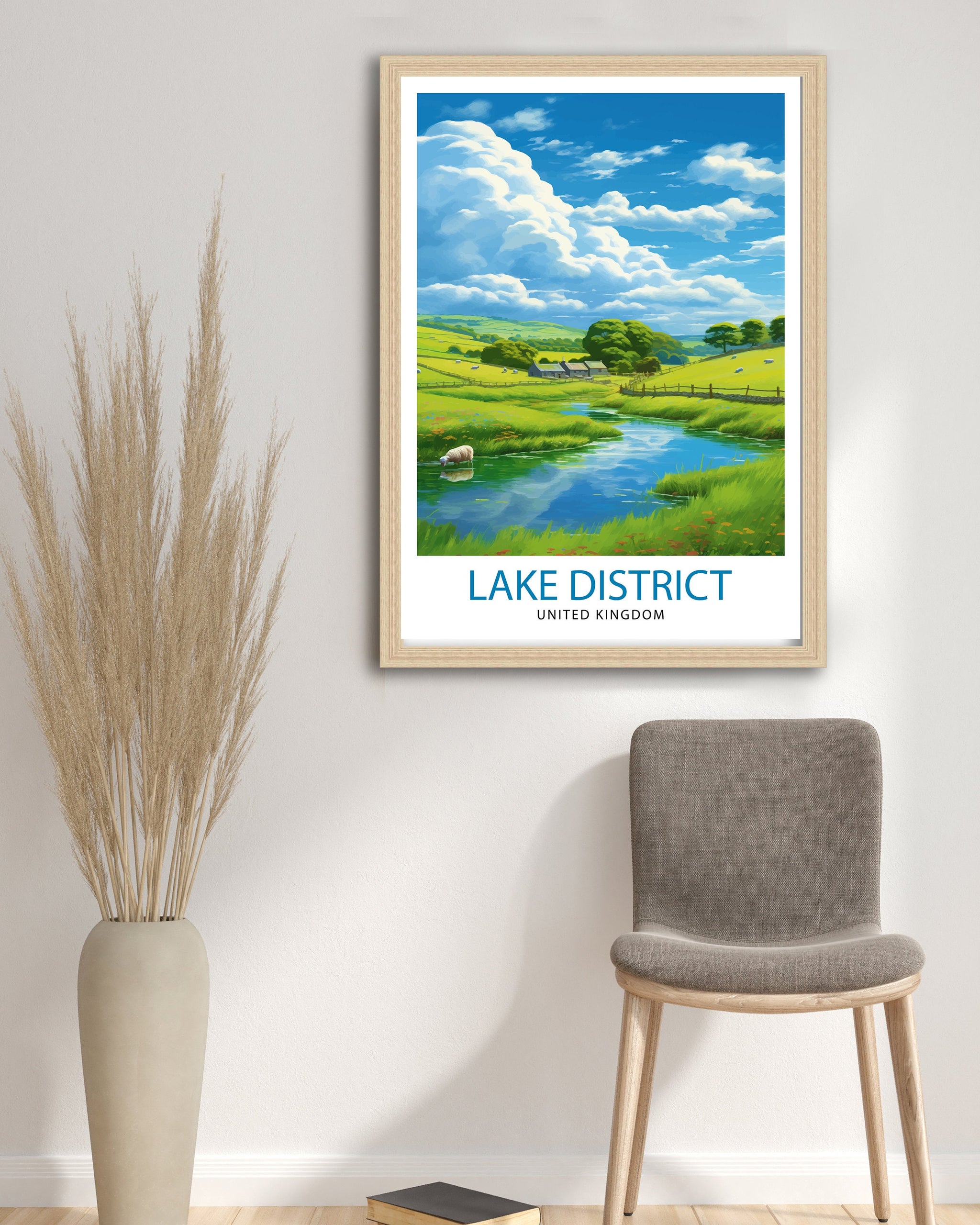 Lake District Cumbria Travel Print Lake District Wall Art Lake District Home Decor Lake District Illustration Travel Poster, Gift for Lake
