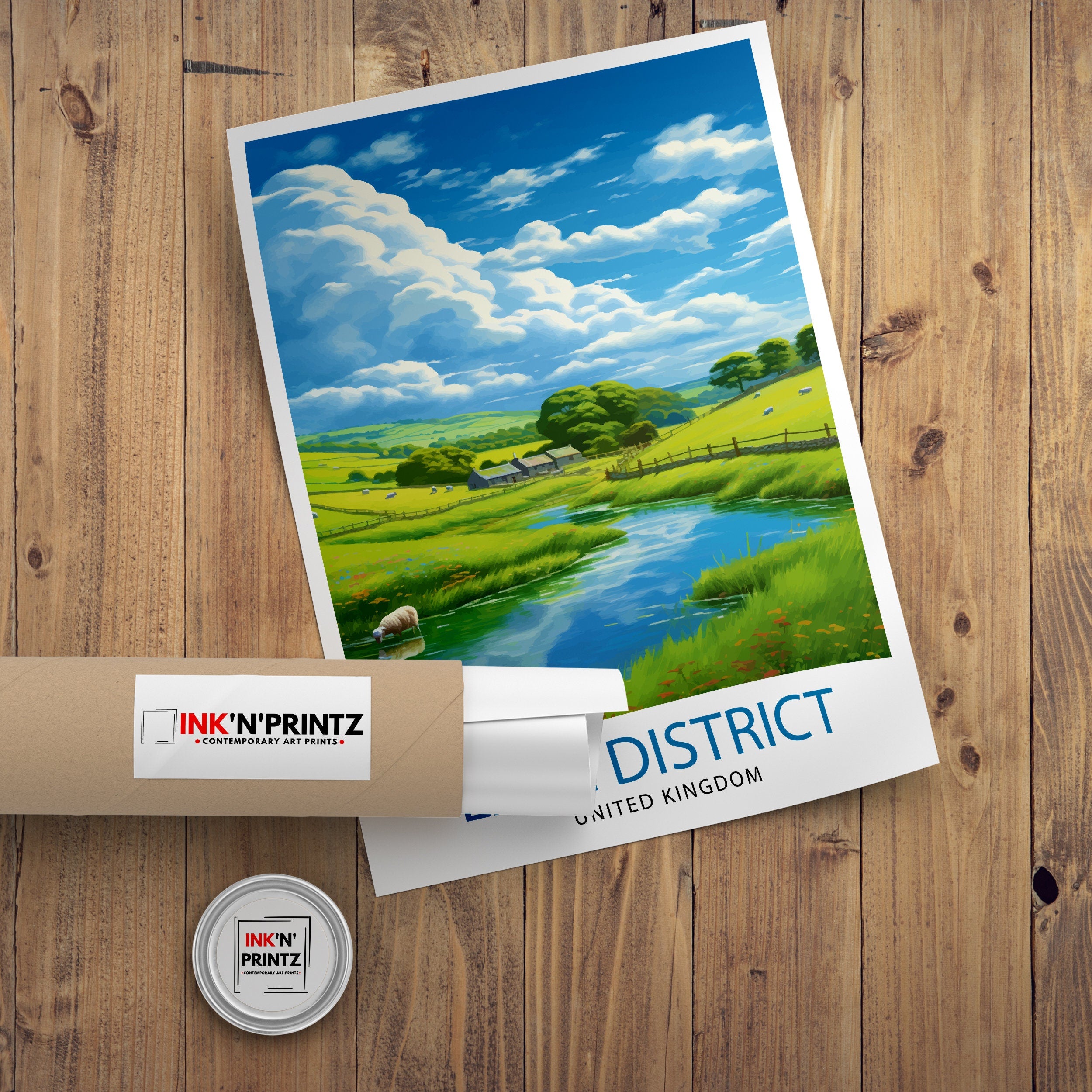 Lake District Cumbria Travel Print Lake District Wall Art Lake District Home Decor Lake District Illustration Travel Poster, Gift for Lake