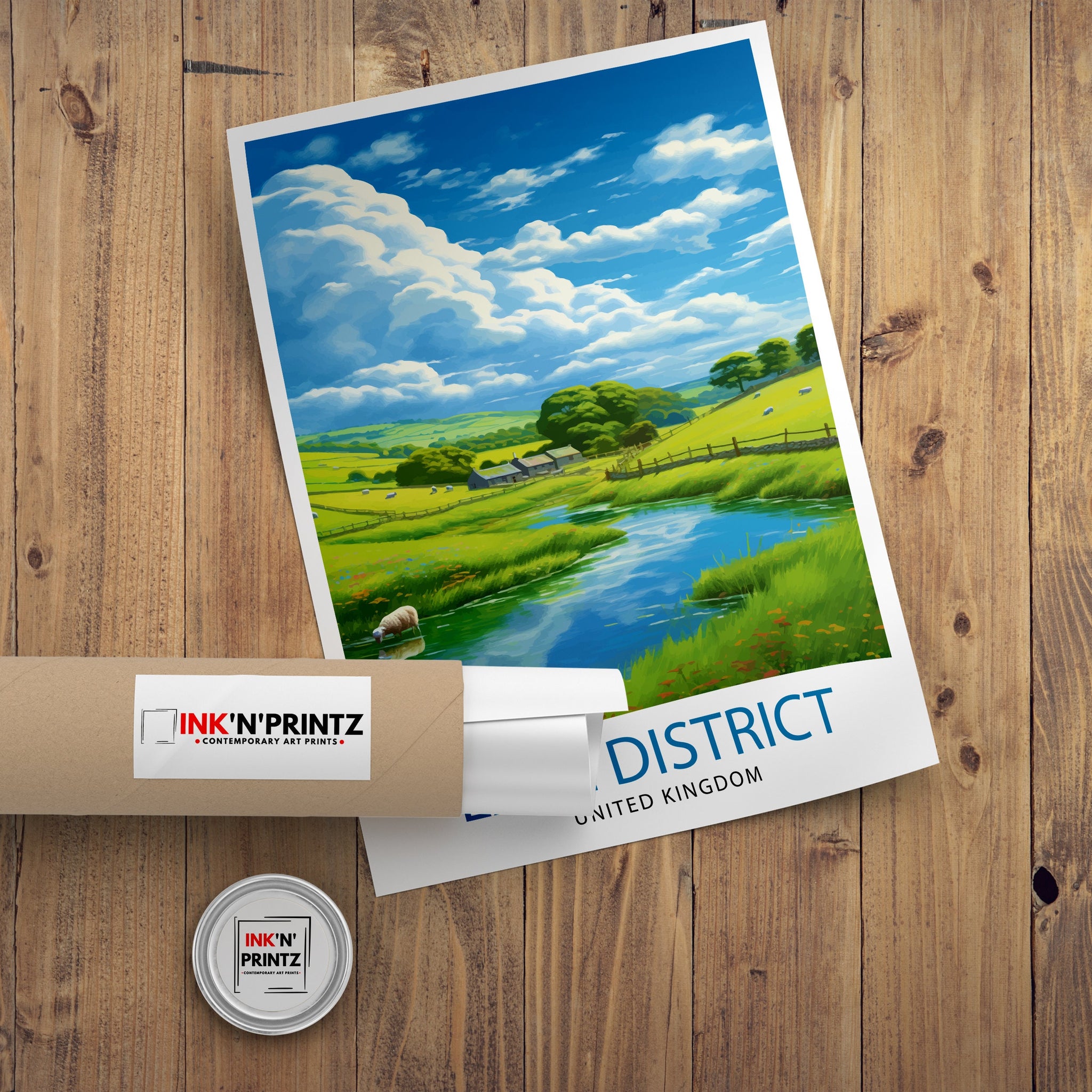 Lake District Cumbria Travel Print Lake District Wall Art Lake District Home Decor Lake District Illustration Travel Poster, Gift for Lake