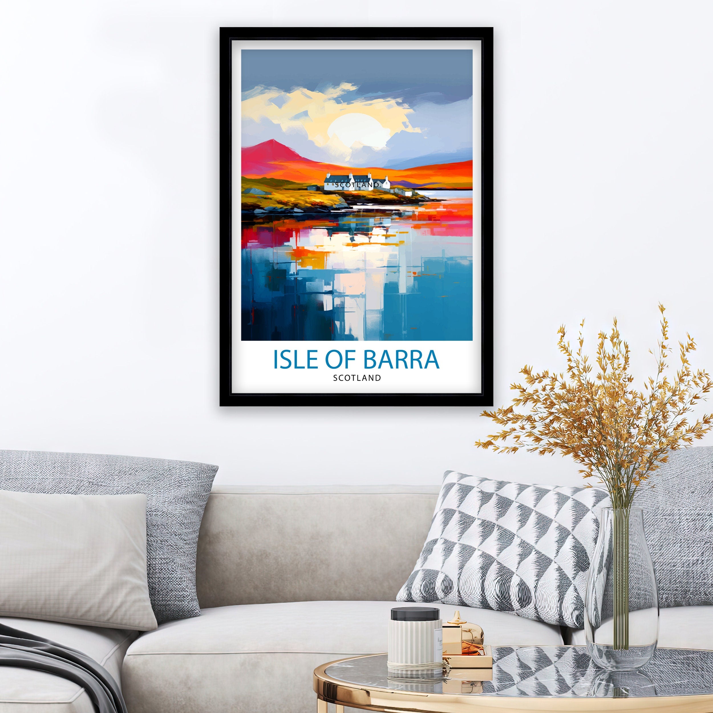 Isle of Barra Travel Print Barra Wall Decor Barra Home Living Decor Barra Illustration Travel Poster Gift For Barra Barra Home Decor