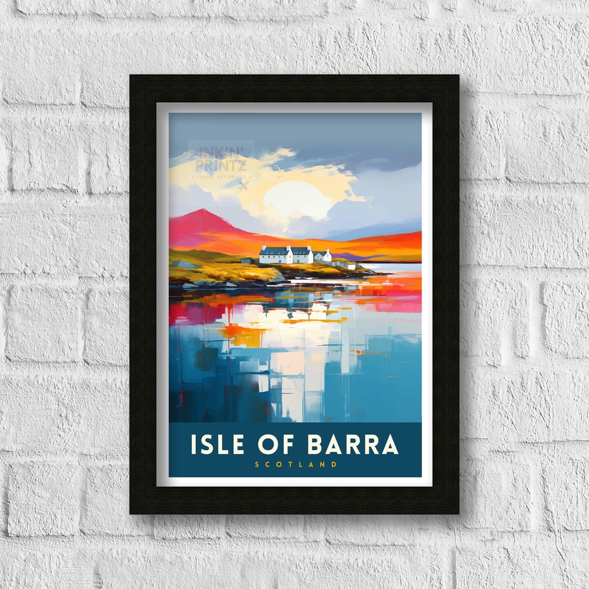 Isle of Barra Travel Print Barra Wall Decor Barra Home Living Decor Barra Illustration Travel Poster Gift For Barra Barra Home Decor
