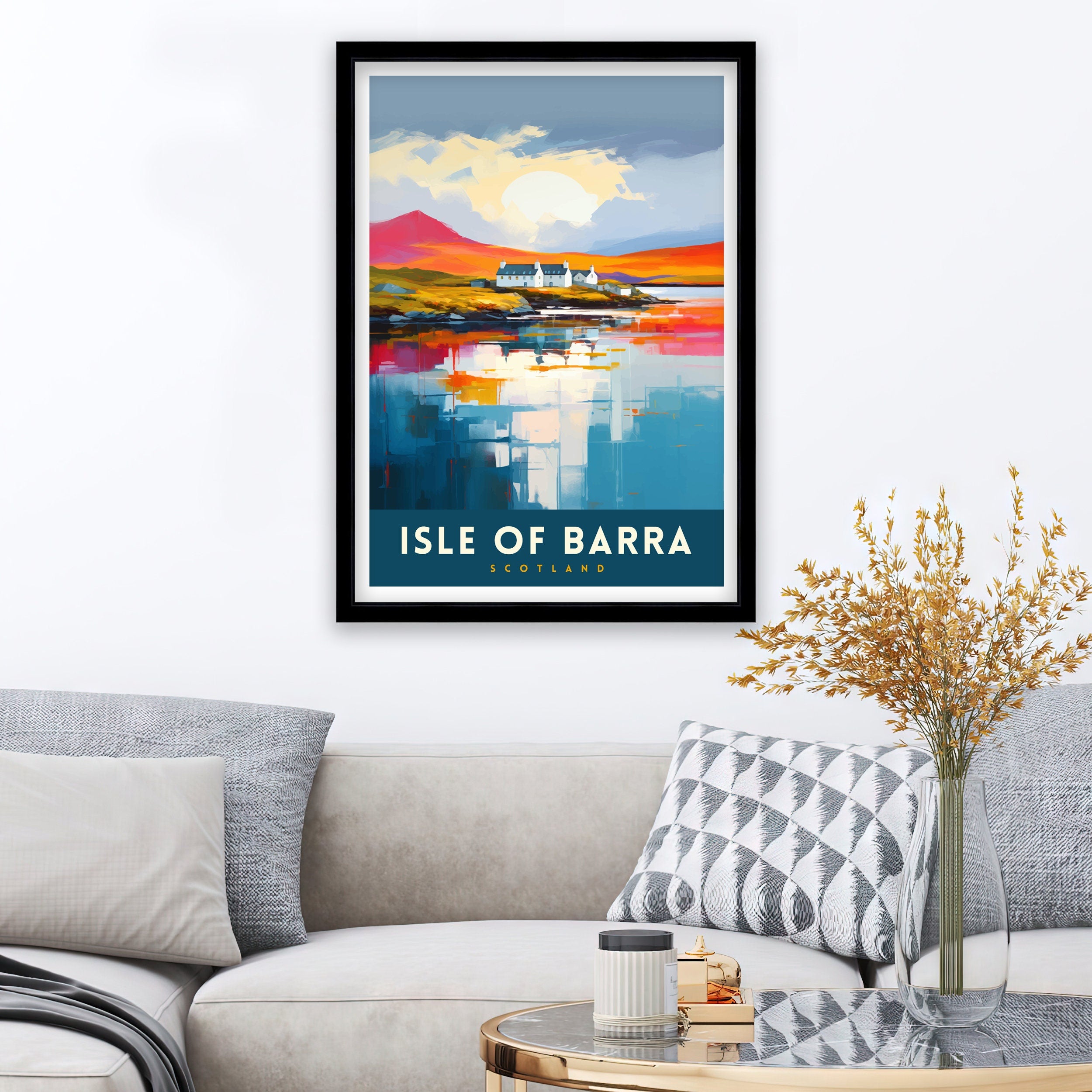Isle of Barra Travel Print Barra Wall Decor Barra Home Living Decor Barra Illustration Travel Poster Gift For Barra Barra Home Decor