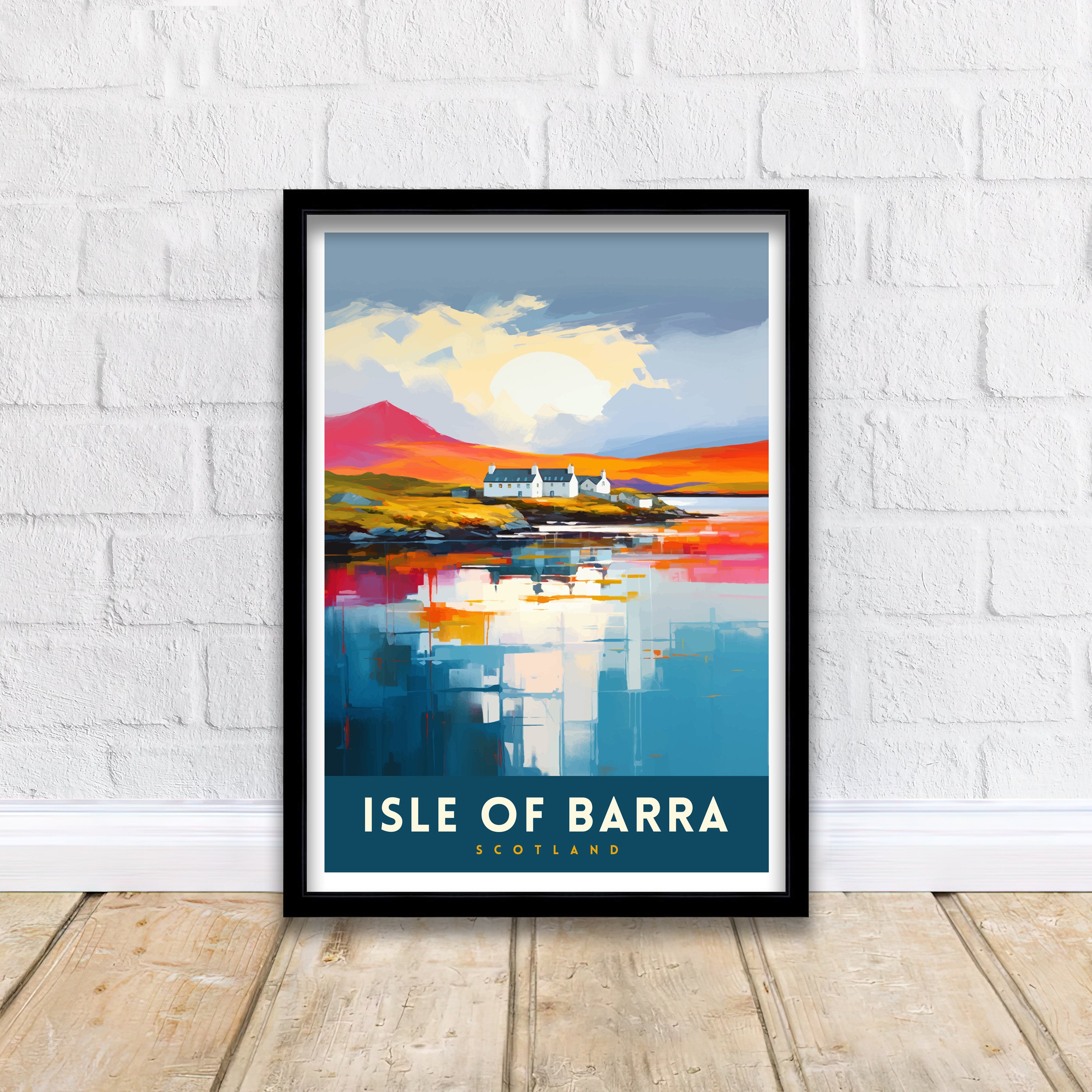 Isle of Barra Travel Print Barra Wall Decor Barra Home Living Decor Barra Illustration Travel Poster Gift For Barra Barra Home Decor