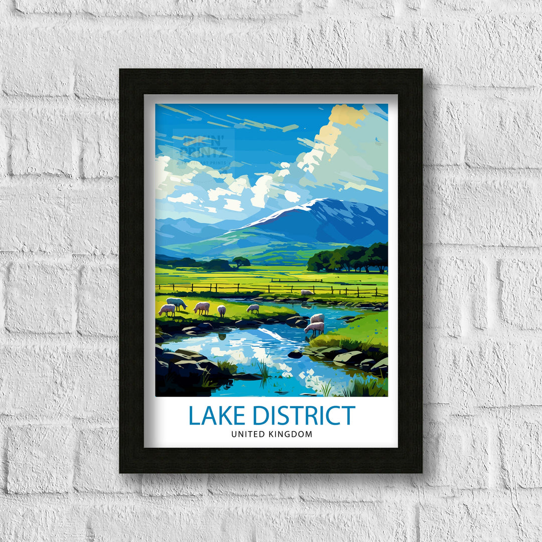 Lake District Cumbria Travel Poster Lake District Wall Art Lake District Home Decor Lake District Illustration Travel Poster, Gift for Lake