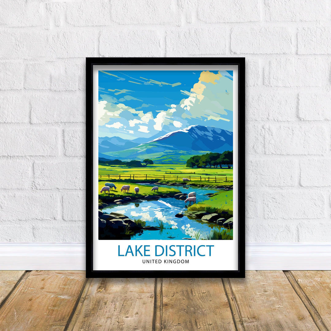 Lake District Cumbria Travel Poster Lake District Wall Art Lake District Home Decor Lake District Illustration Travel Poster, Gift for Lake