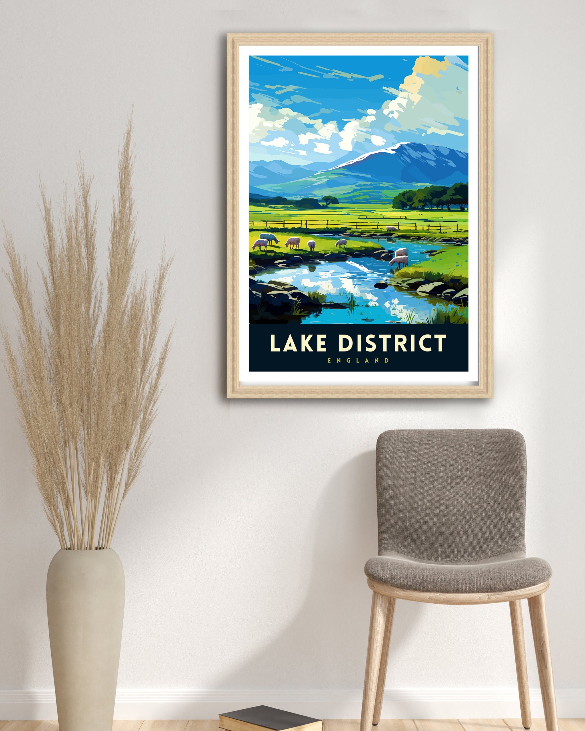 Lake District Cumbria Travel Print Lake District Wall Art Lake District Home Decor Lake District Illustration Travel Poster, Gift for Lake