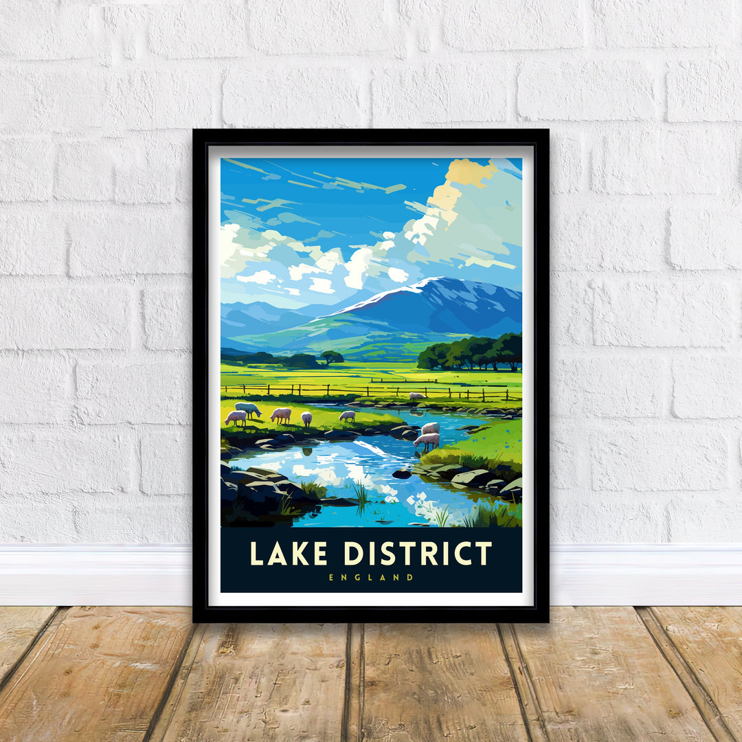 Lake District Cumbria Travel Poster Lake District Wall Art Lake District Home Decor Lake District Illustration Travel Poster, Gift for Lake