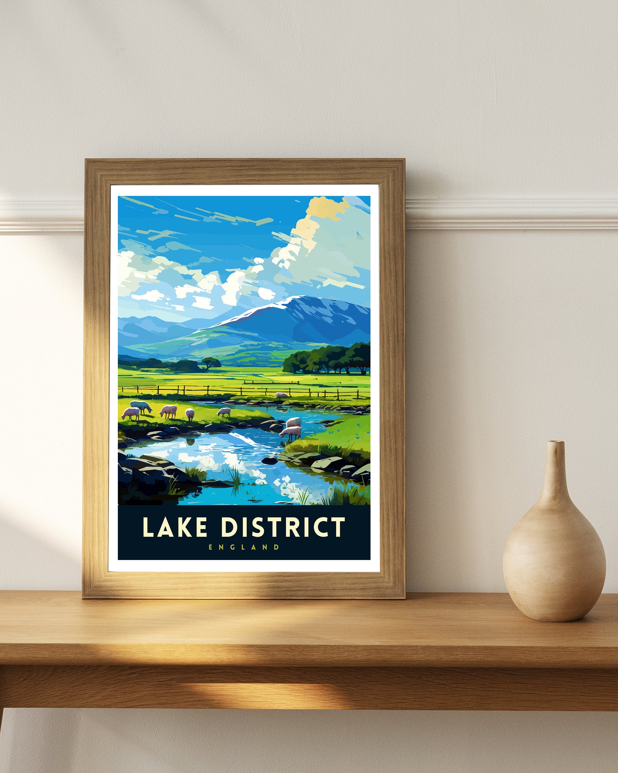 Lake District Cumbria Travel Print Lake District Wall Art Lake District Home Decor Lake District Illustration Travel Poster, Gift for Lake