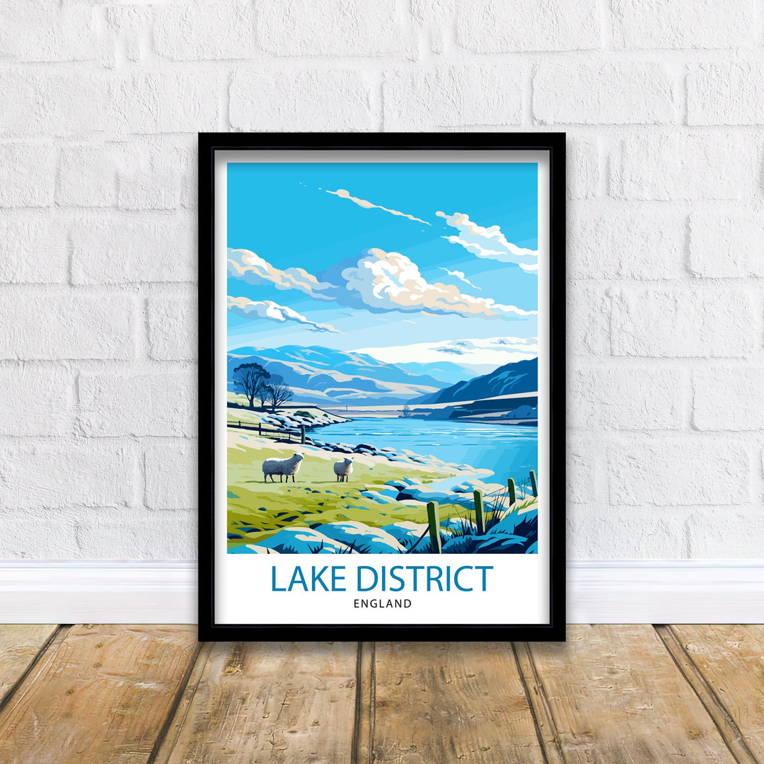 Lake District Cumbria Travel Poster Lake District Wall Art Lake District Home Decor Lake District Illustration Travel Poster, Gift for Lake