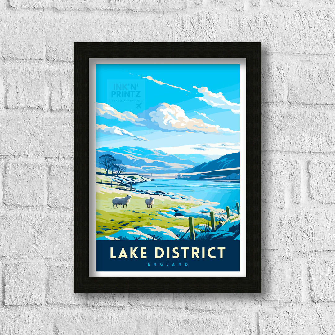 Lake District Cumbria Travel Poster Lake District Wall Art Lake District Home Decor Lake District Illustration Travel Poster, Gift for Lake