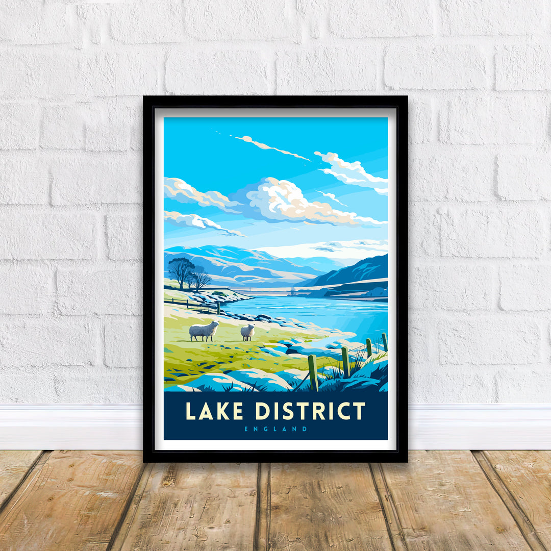 Lake District Cumbria Travel Poster Lake District Wall Art Lake District Home Decor Lake District Illustration Travel Poster, Gift for Lake