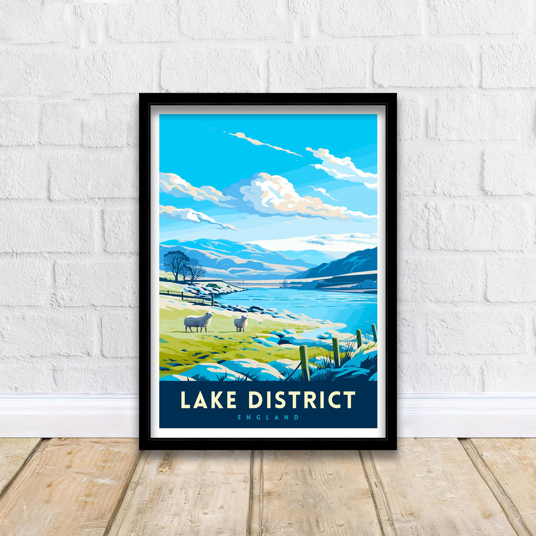 Lake District Cumbria Travel Poster Lake District Wall Art Lake District Home Decor Lake District Illustration Travel Poster, Gift for Lake