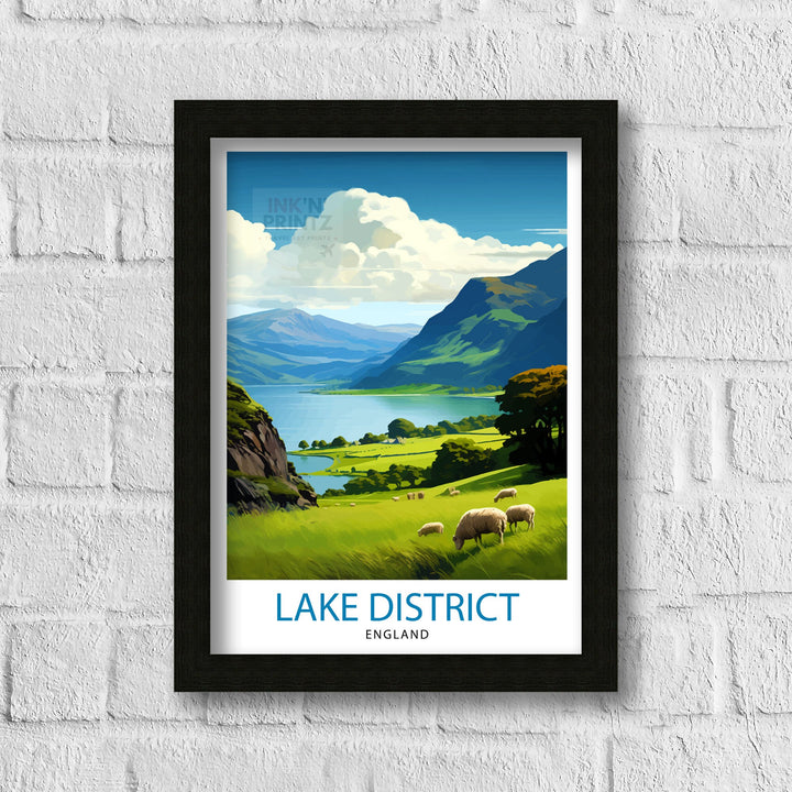 Lake District Cumbria Travel Poster Lake District Wall Art Lake District Home Decor Lake District Illustration Travel Poster, Gift for Lake