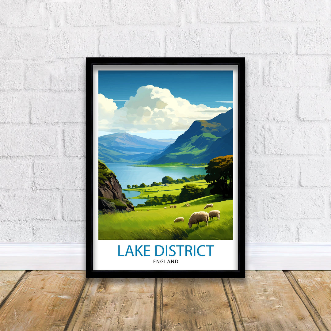 Lake District Cumbria Travel Poster Lake District Wall Art Lake District Home Decor Lake District Illustration Travel Poster, Gift for Lake