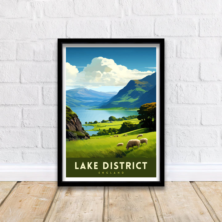 Lake District Cumbria Travel Poster Lake District Wall Art Lake District Home Decor Lake District Illustration Travel Poster, Gift for Lake