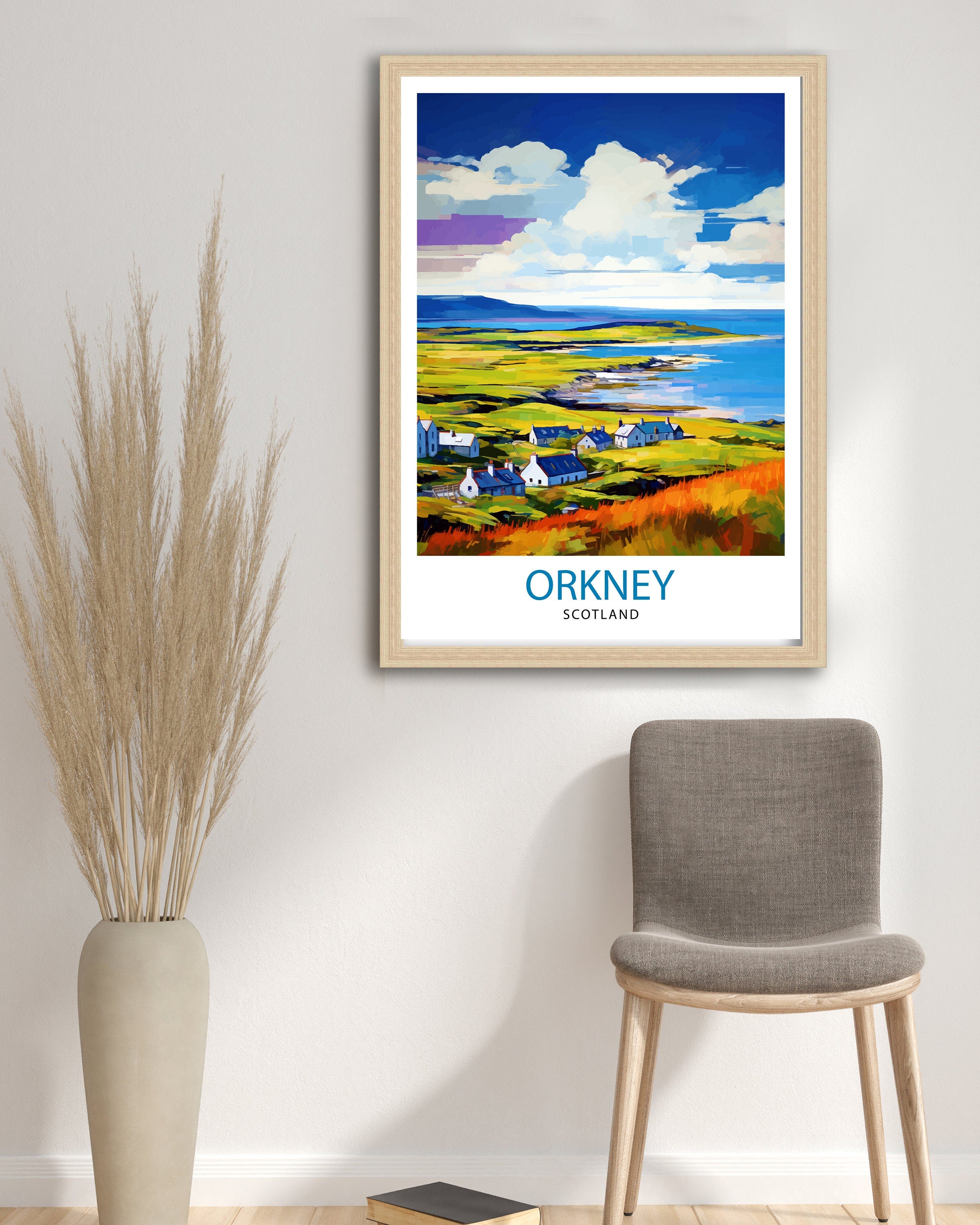 Orkney Islands Travel Print , Orkney Wall Art, Scotland Poster, Orkney Illustration, Travel Gift for Scotland, Orkney Home Decor