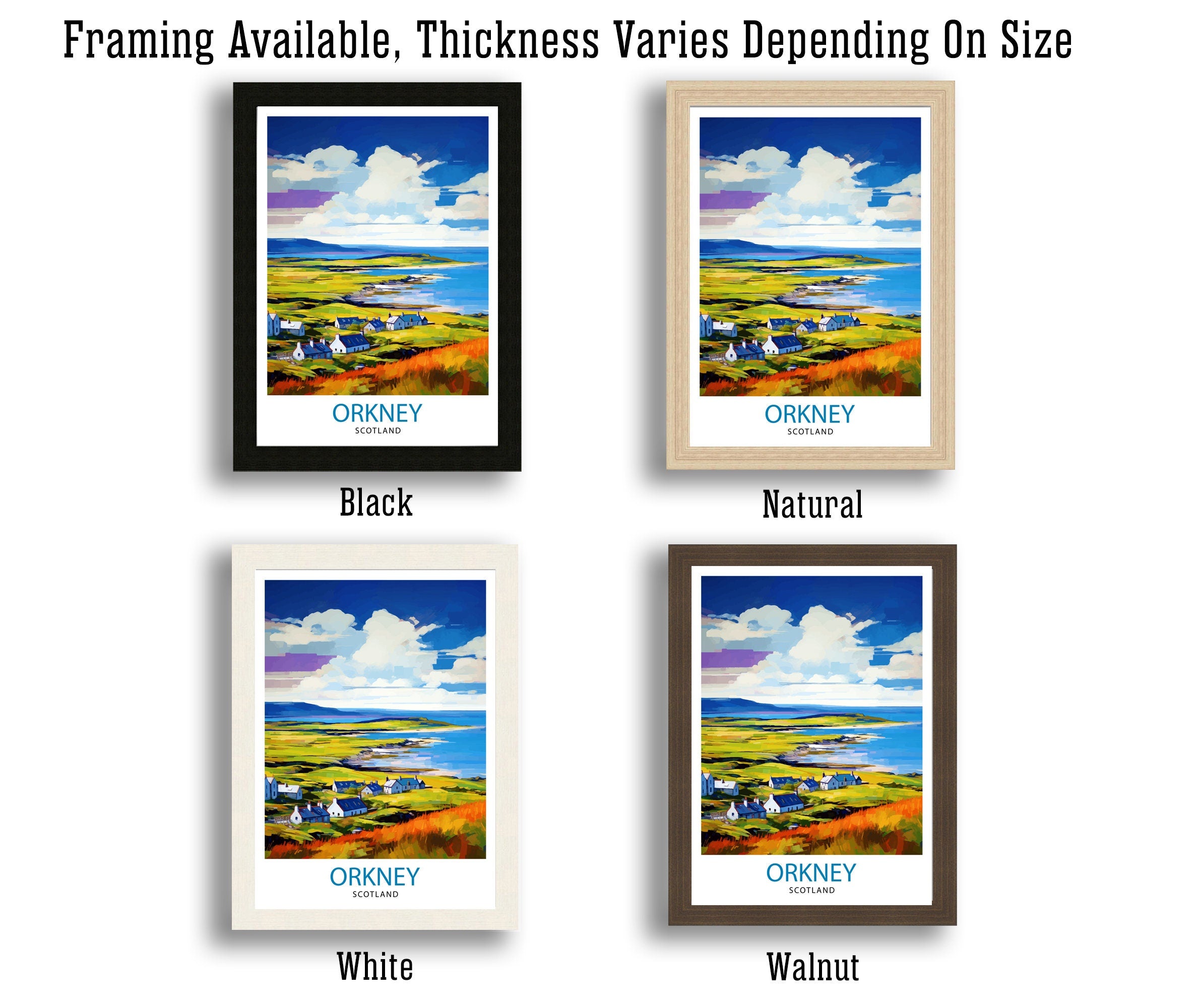 Orkney Islands Travel Print , Orkney Wall Art, Scotland Poster, Orkney Illustration, Travel Gift for Scotland, Orkney Home Decor