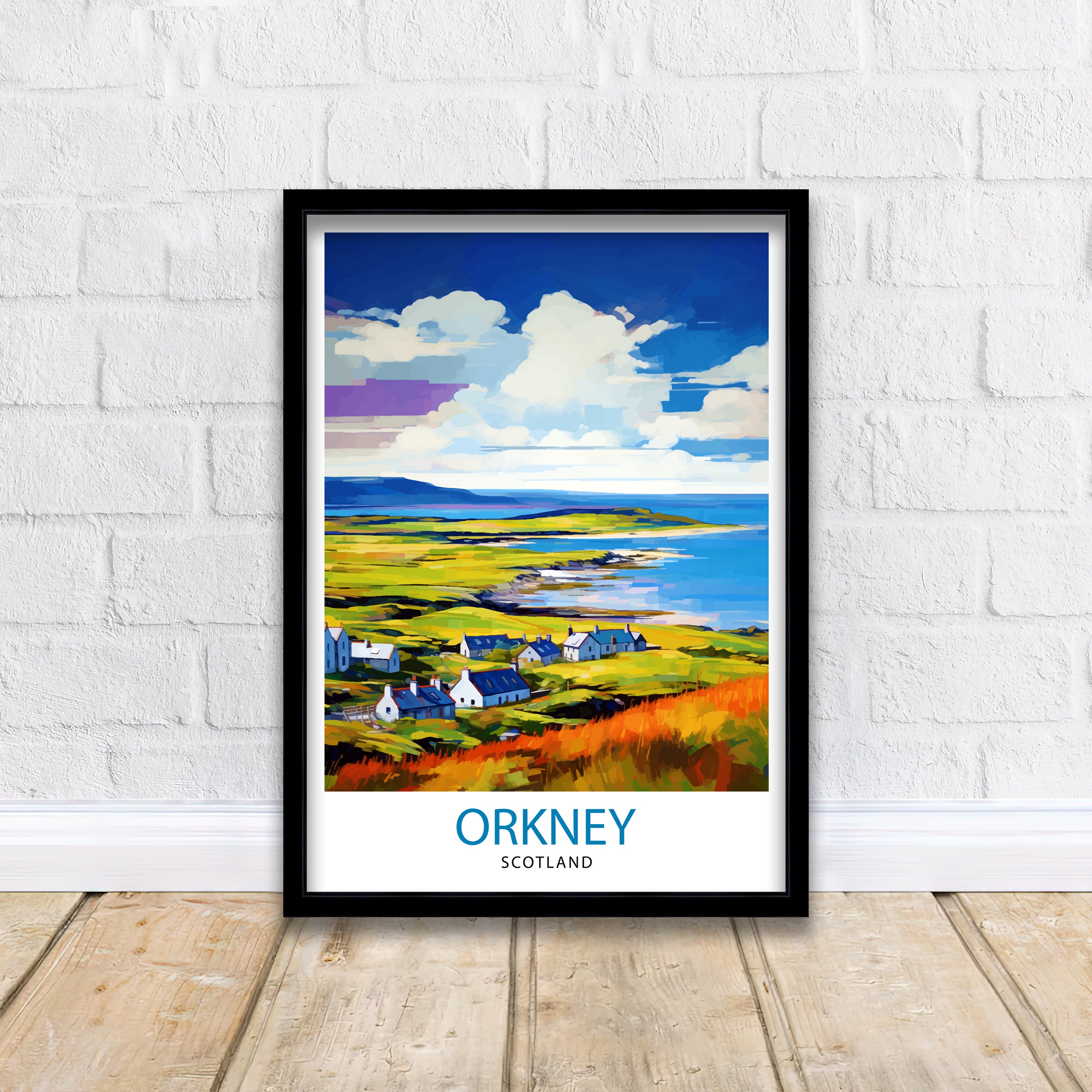 Orkney Islands Travel Print , Orkney Wall Art, Scotland Poster, Orkney Illustration, Travel Gift for Scotland, Orkney Home Decor