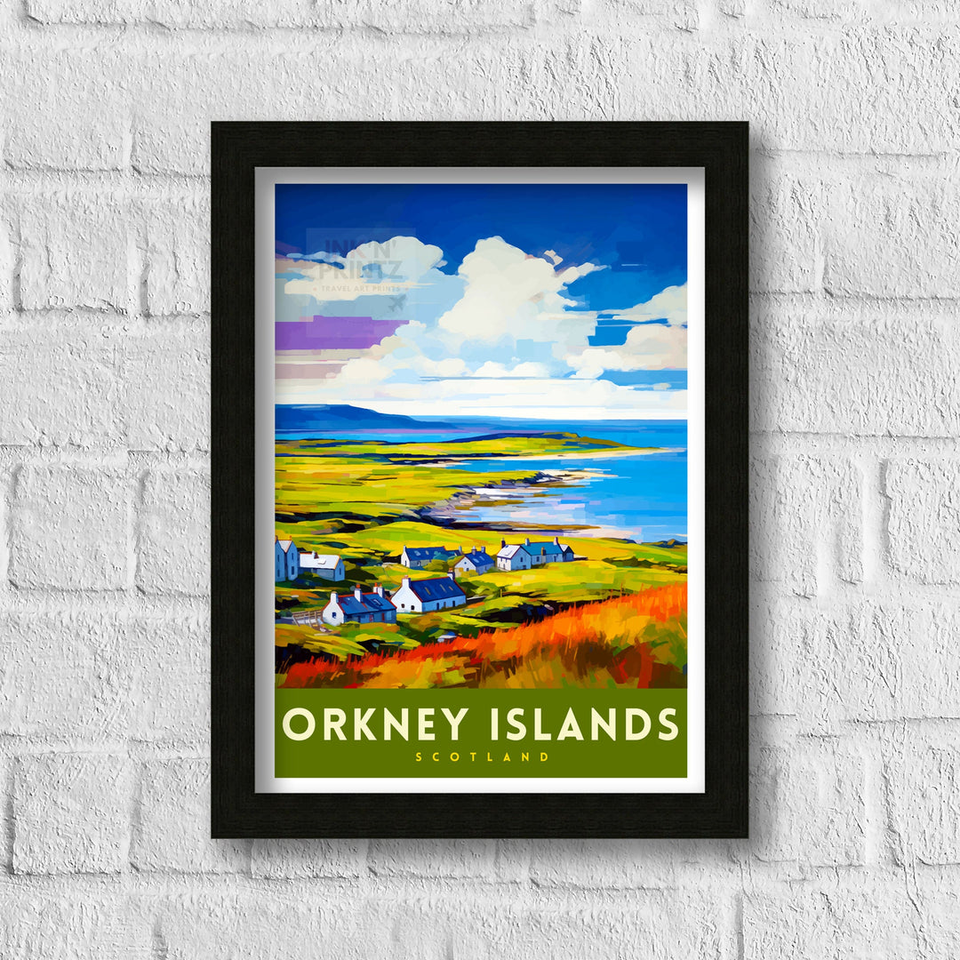 Orkney Islands Travel Poster Orkney Wall Art Scotland Poster Orkney Illustration Travel Gift for Scotland Orkney Home Decor