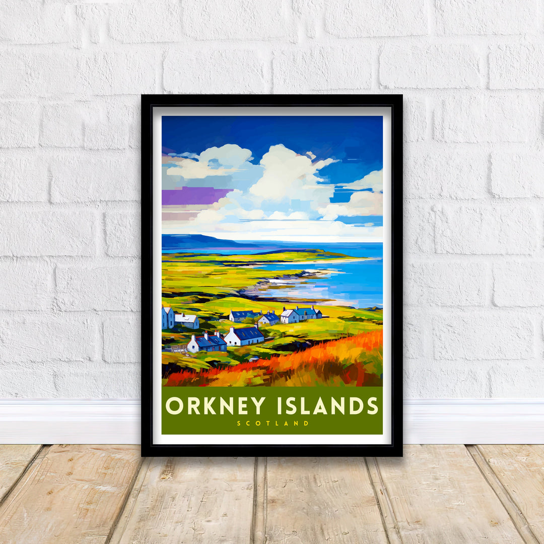 Orkney Islands Travel Poster Orkney Wall Art Scotland Poster Orkney Illustration Travel Gift for Scotland Orkney Home Decor