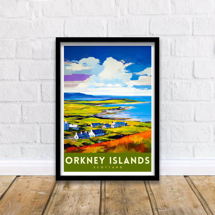 Orkney Islands Travel Poster Orkney Wall Art Scotland Poster Orkney Illustration Travel Gift for Scotland Orkney Home Decor