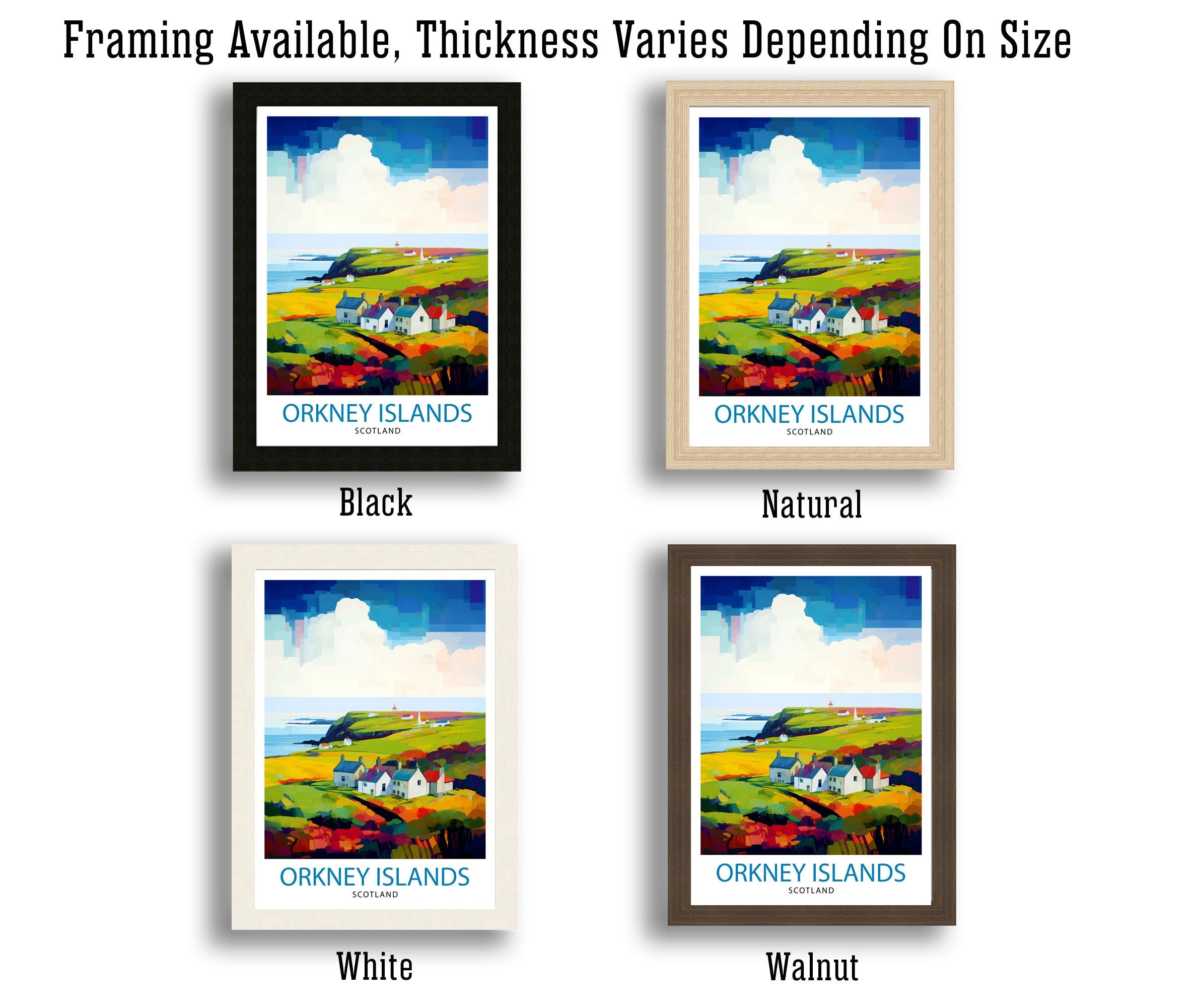 Orkney Islands Travel Print , Orkney Wall Art, Scotland Poster, Orkney Illustration, Travel Gift for Scotland, Orkney Home Decor